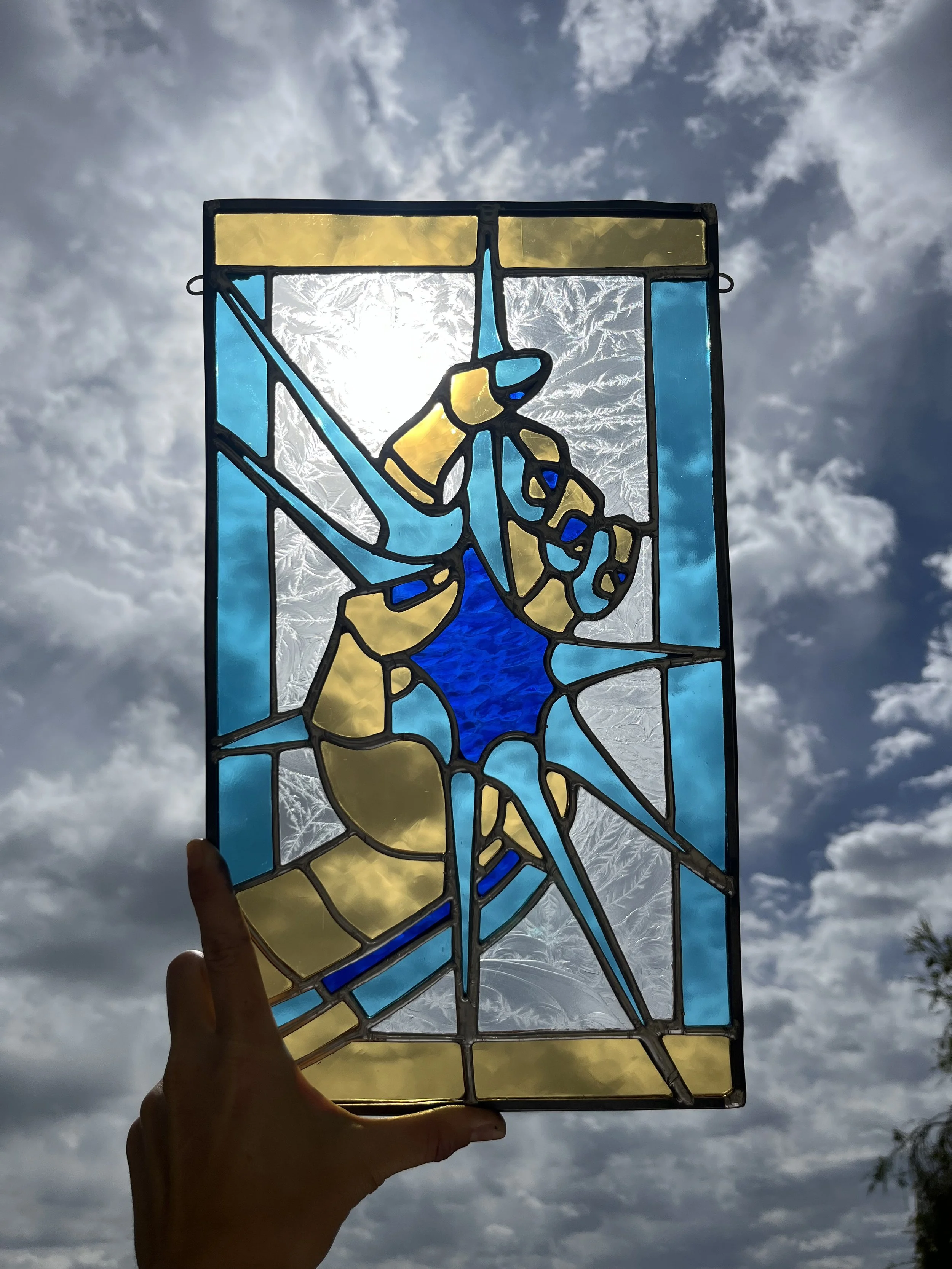 Creative Hand Star Stained Glass Copper Foil Lighten Glass & Graphics by Annabelle