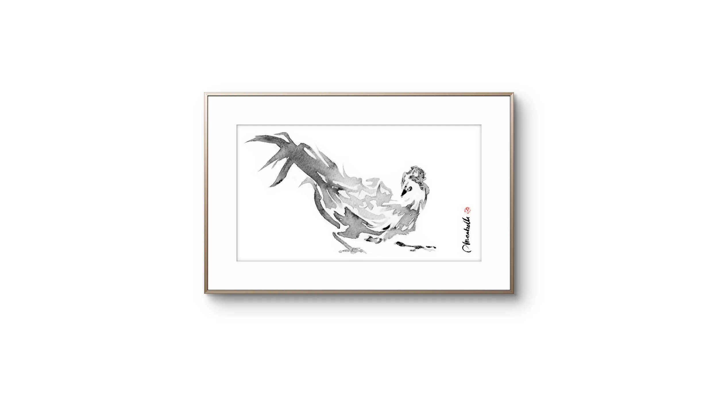 Lighten Glass Annabelle Rooster 9 Framed.JPG