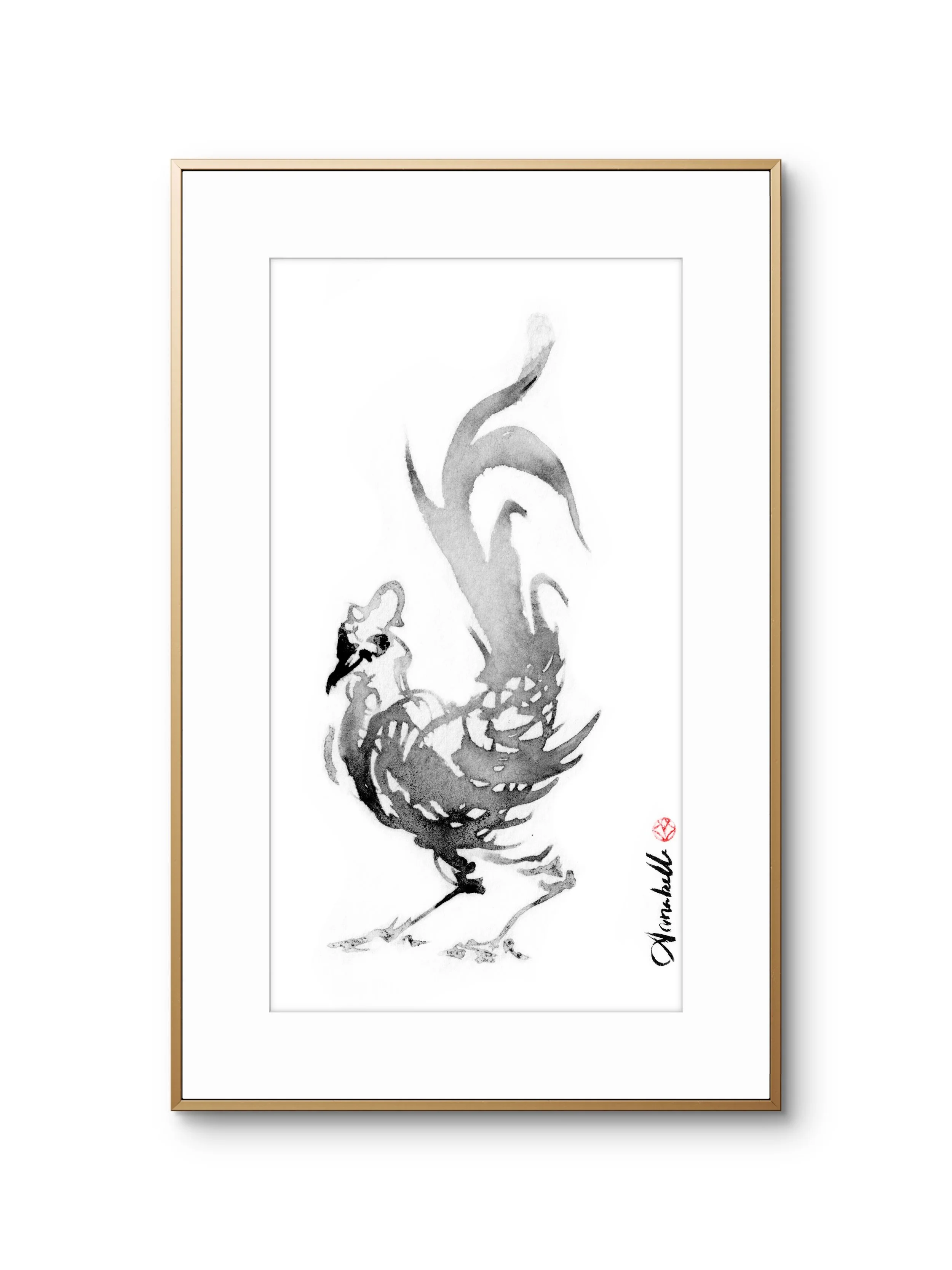 Lighten Glass Annabelle Rooster 1 Framed.JPG