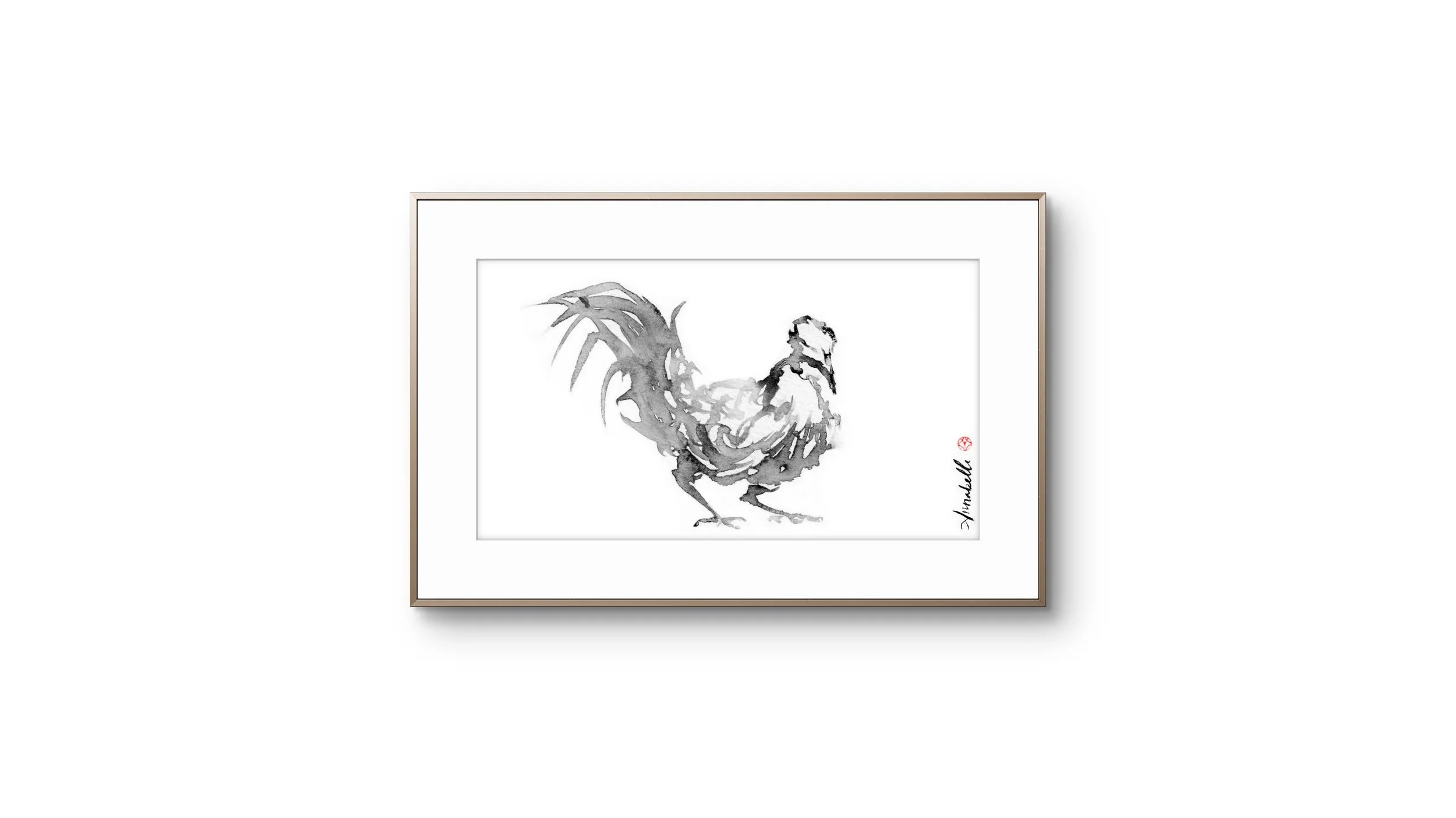 Lighten Glass Annabelle Rooster 8 Framed.JPG