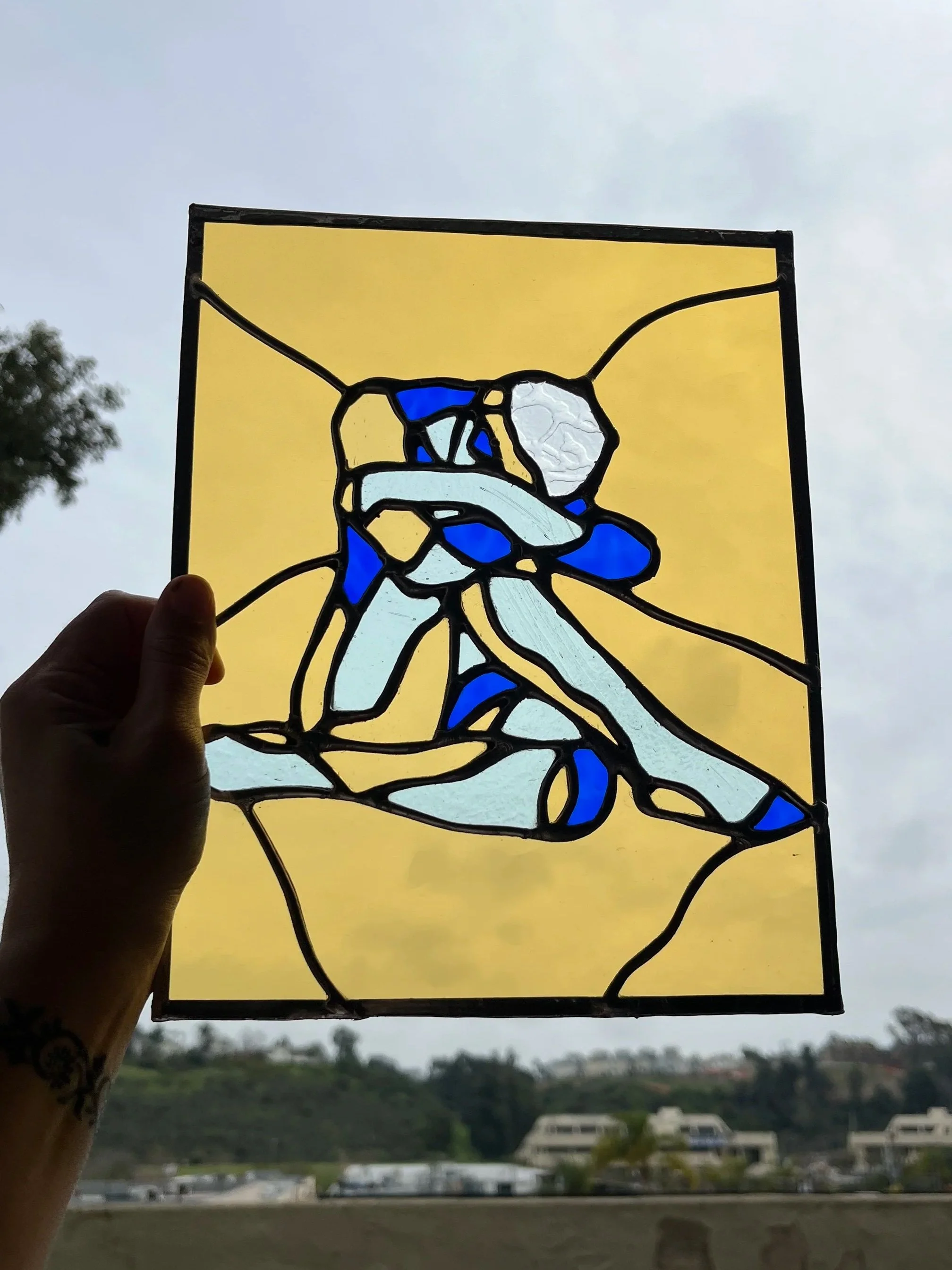 Folded Figure Stained Glass Copper Foil Lighten Glass & Graphics by AnnabelleLighten Glass & Graphics by Annabelle