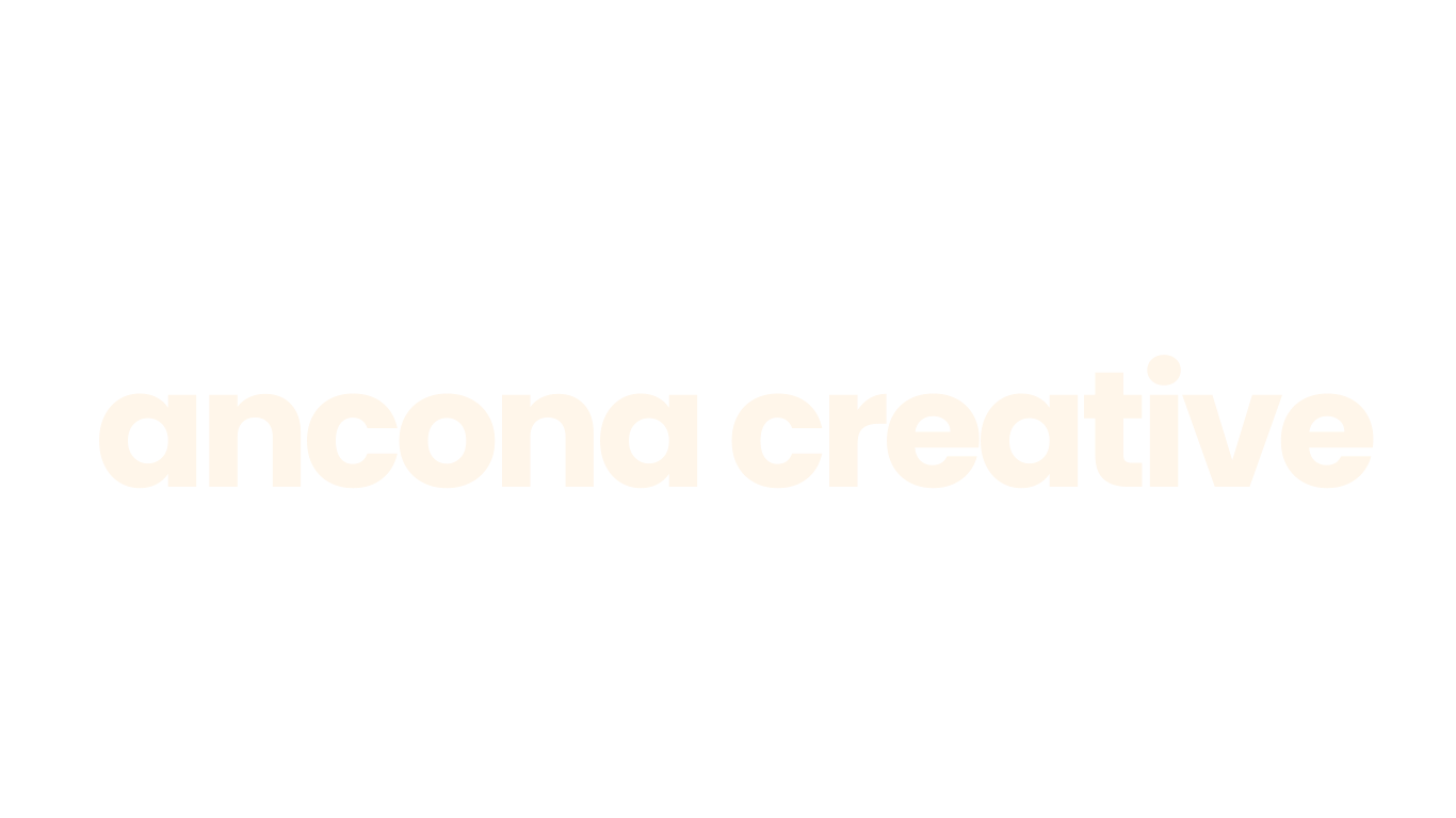 Black background with white text that reads 'ancona creative'.