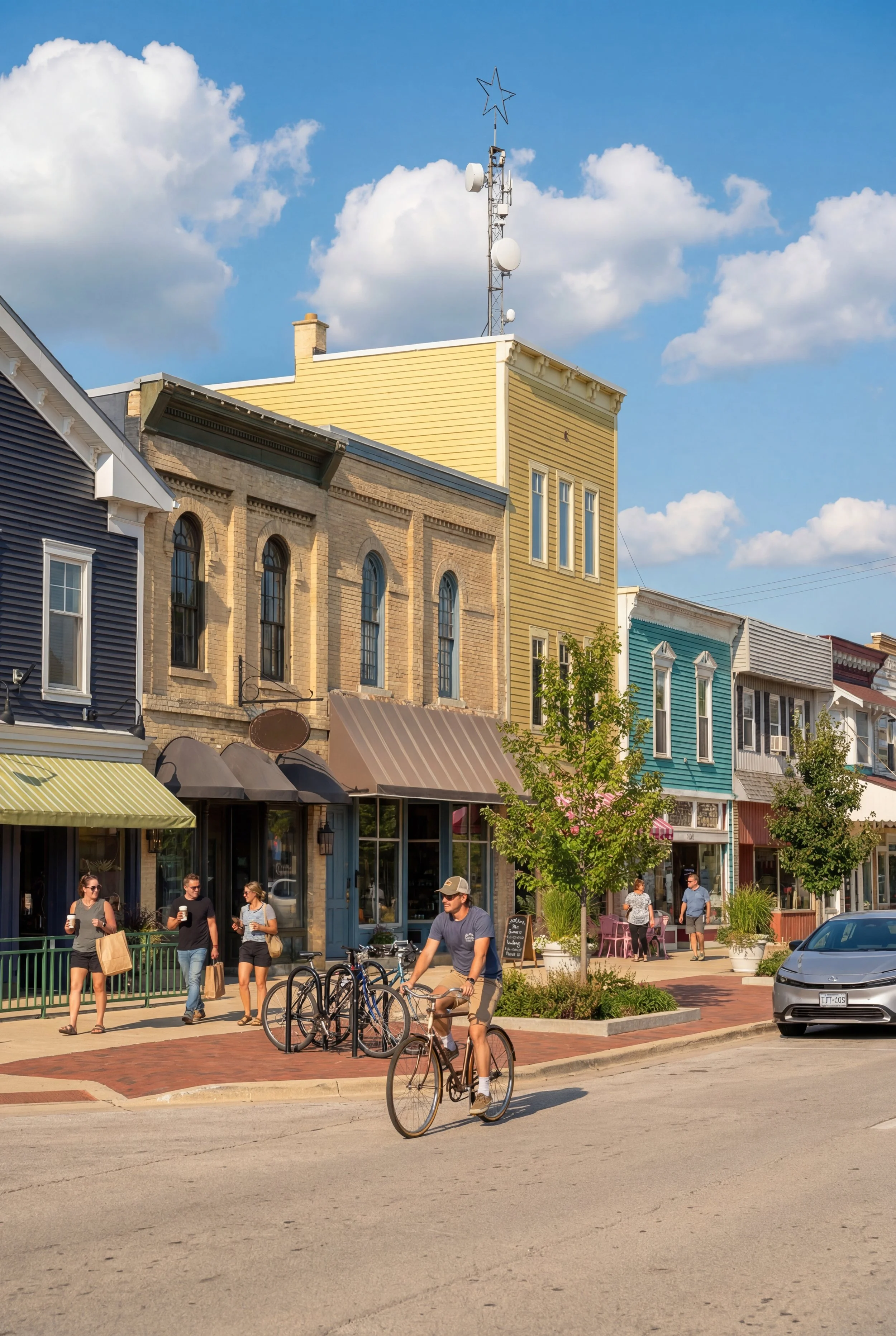 Mainstreet East Troy, a group of varied buildings