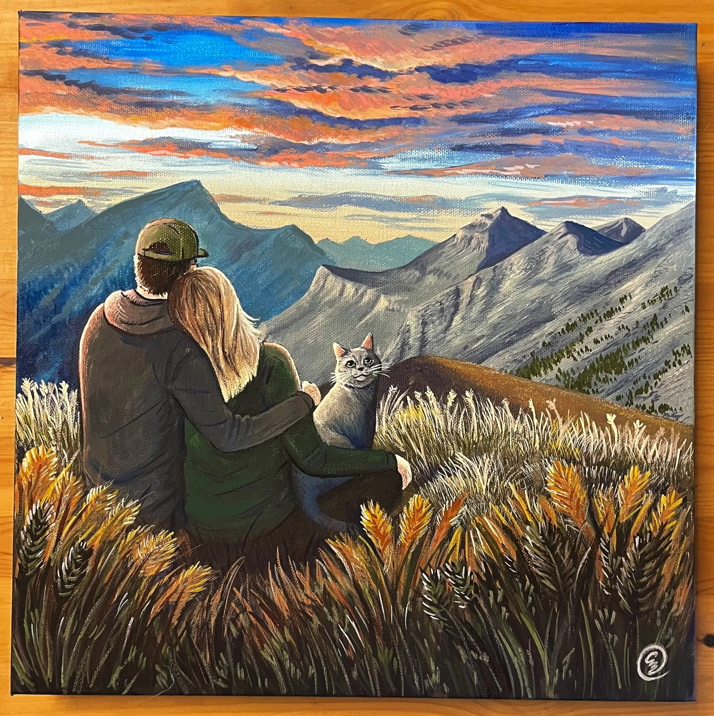 14x14" painting on canvas - Stylized Realism