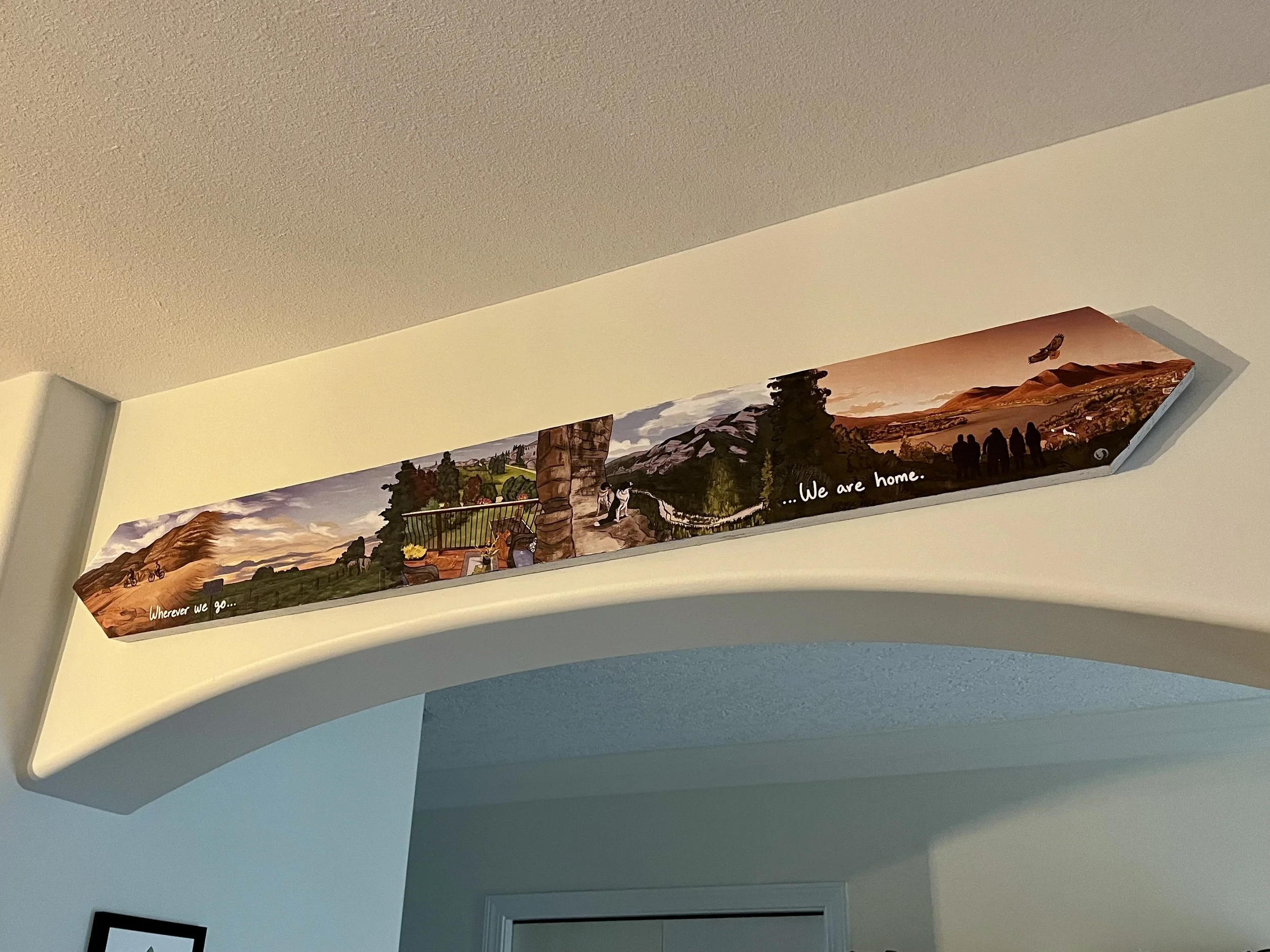 Large fully customized digital painting - Stylized Realism - Printed on vinyl and mounted to wooden plank