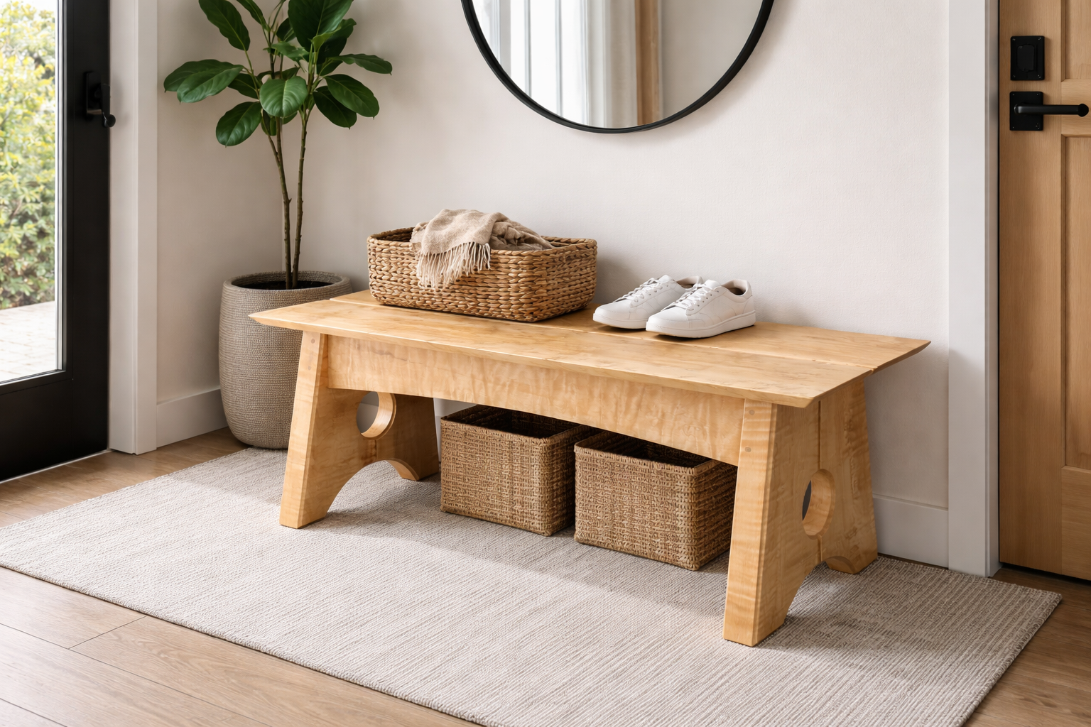 Karls maple bench in modern entryway.png