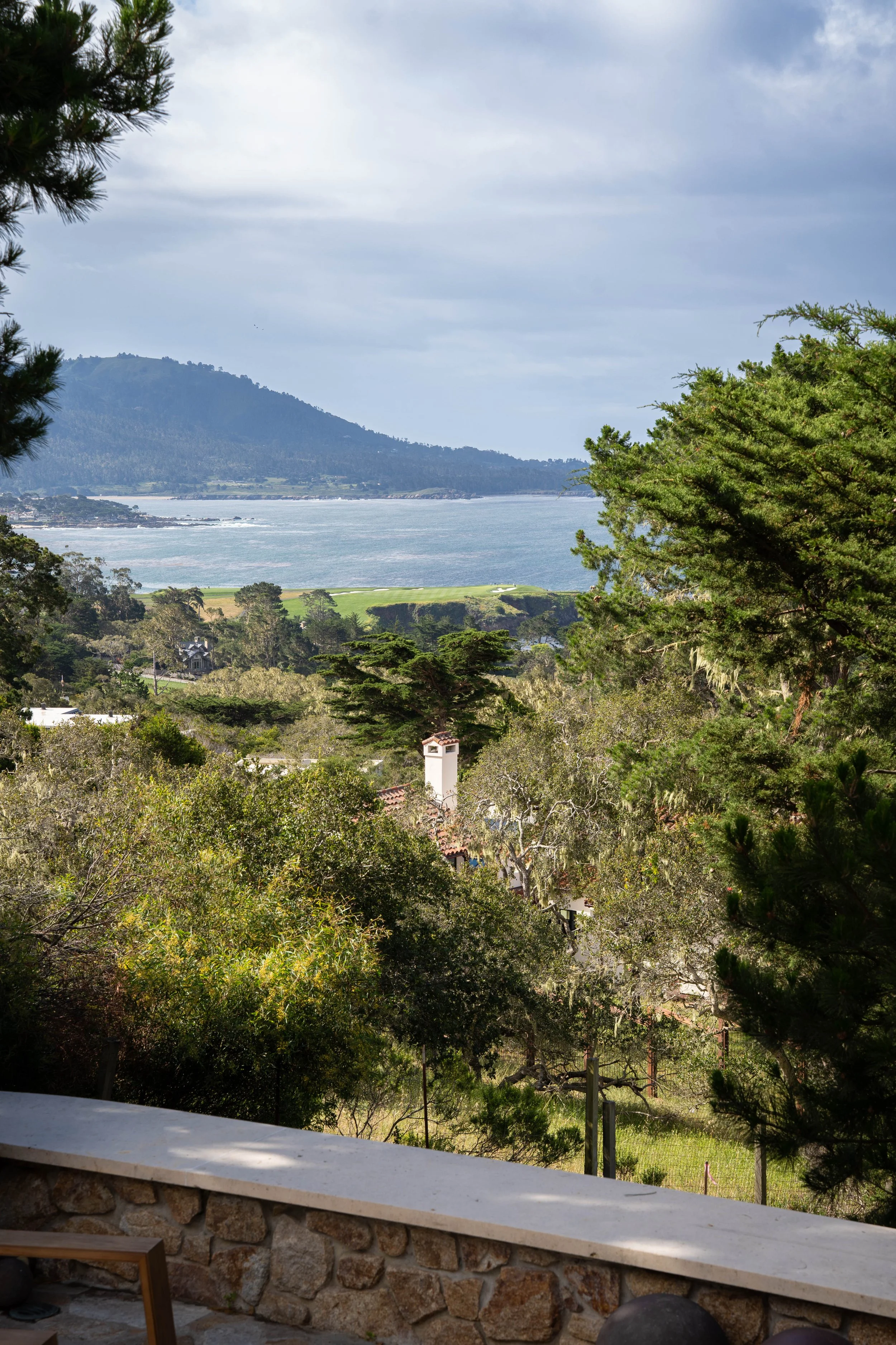 View of Hole 7 (Pebble Beach Golf Links) from lower deck. 