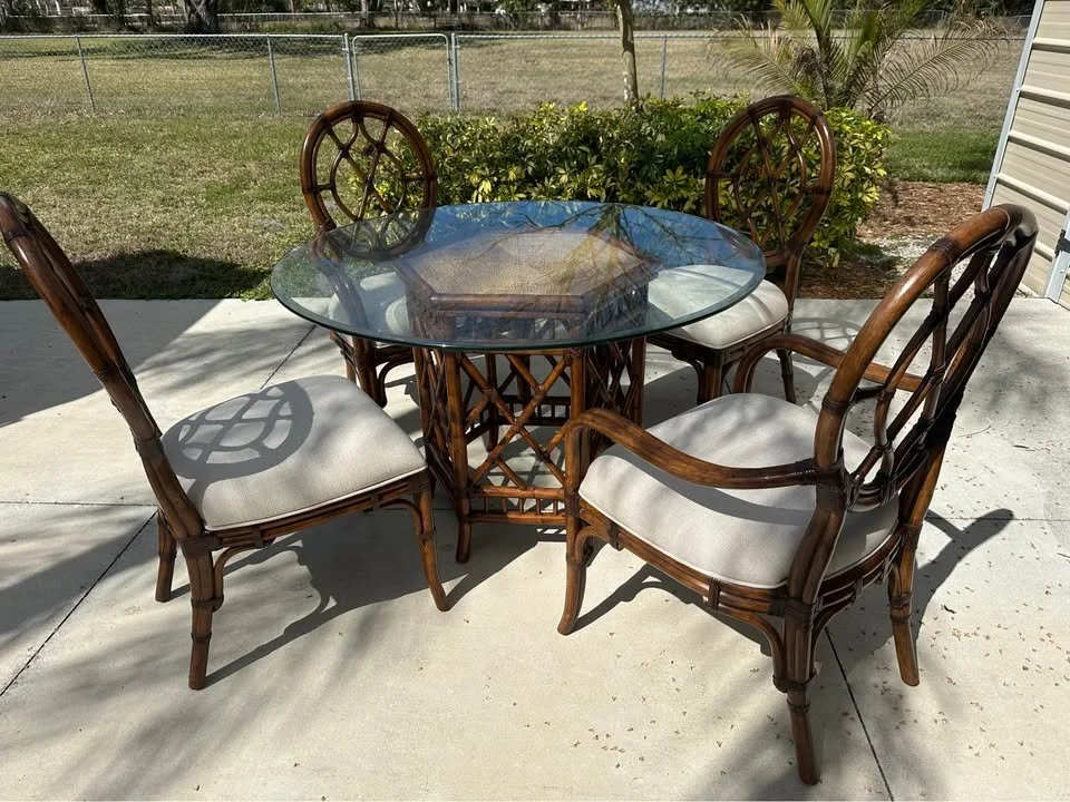 Tommy Bahama Dining Set - Glass Top Table and 4 Chairs