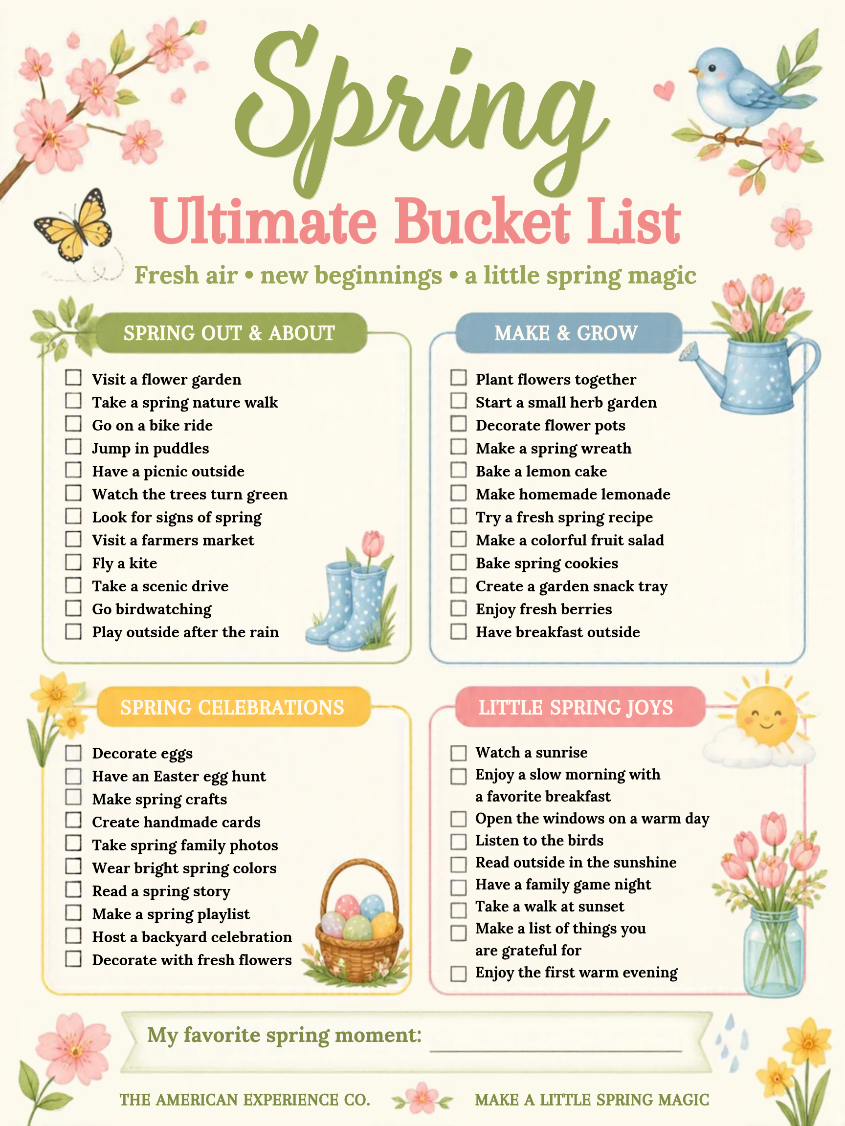 The Ultimate Spring Bucket List