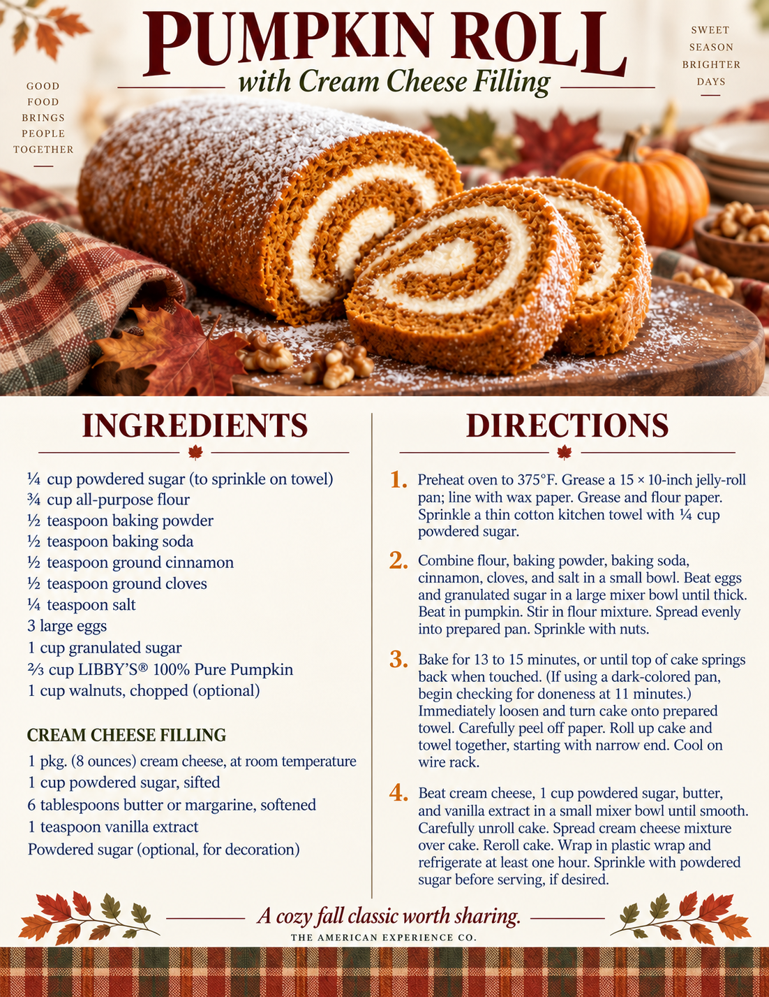 Pumpkin Roll with Cream Cheese Filling