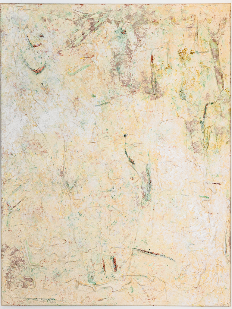 Yellow acrylic on canvas painting