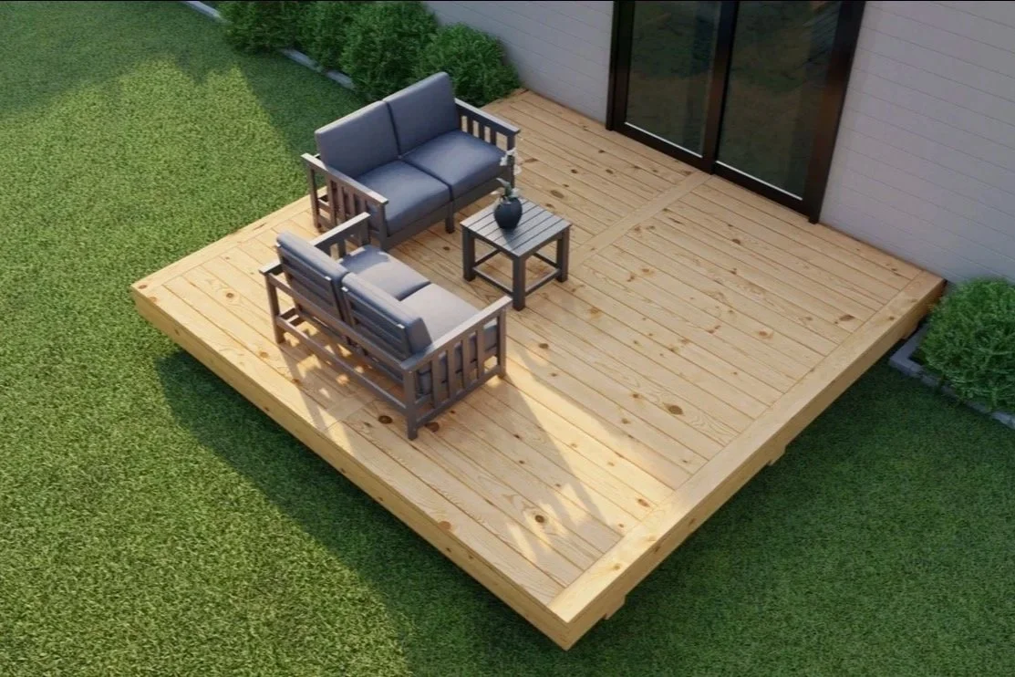 simplistic wooden deck