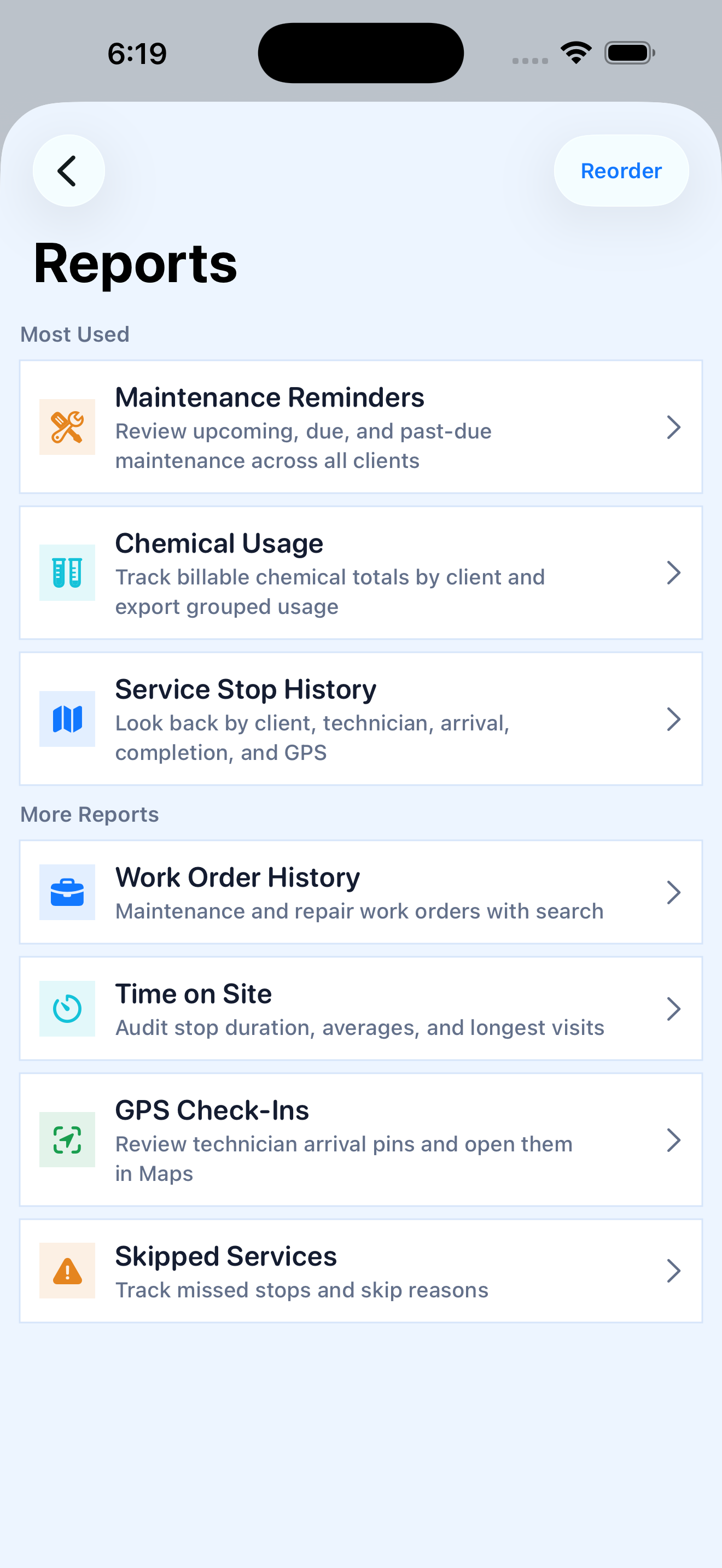 Service Hopper Reports