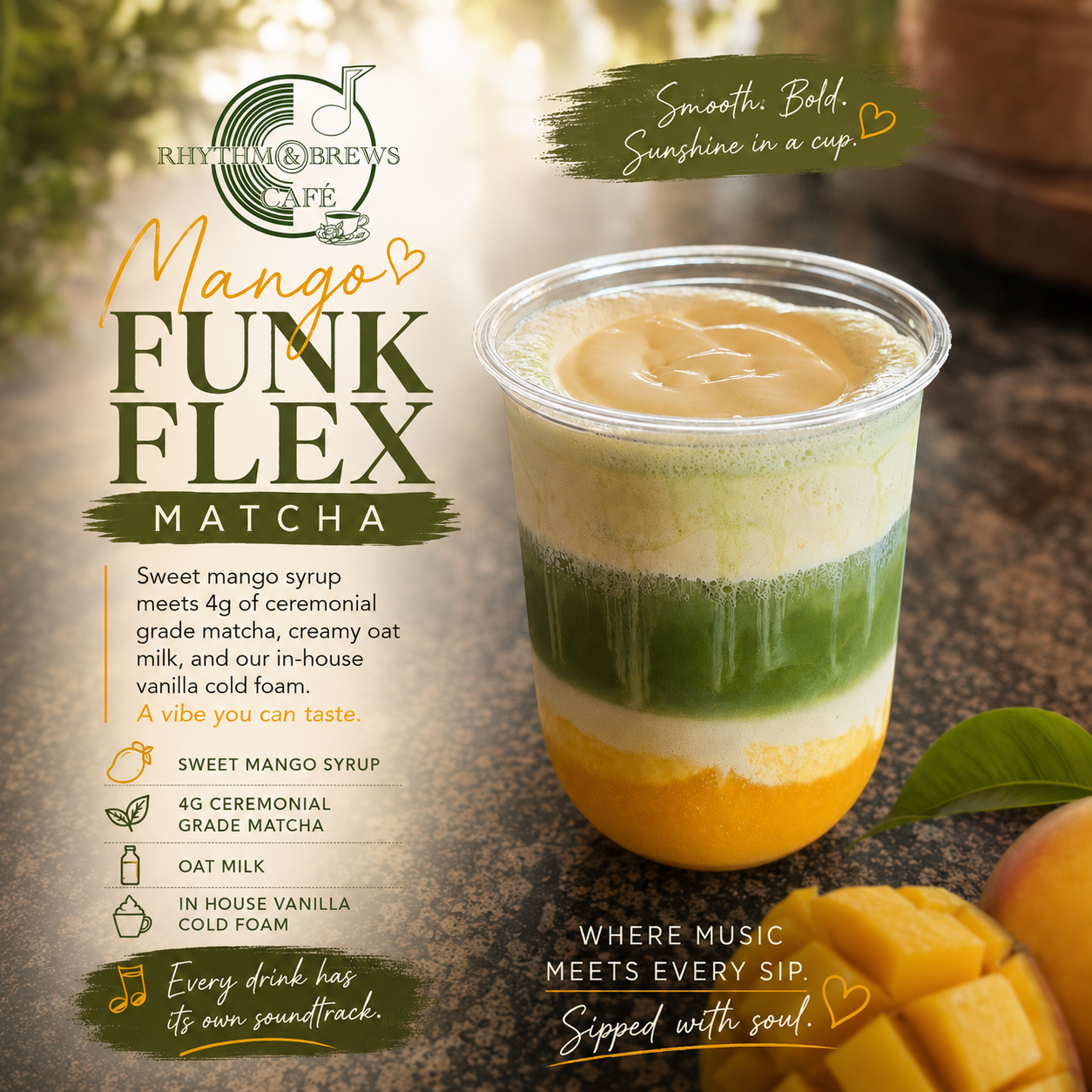 Mango-Peach Funk Flex Matcha