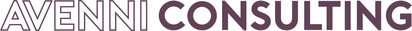 A logo of Avenni Consulting with the company name in dark and purple text.