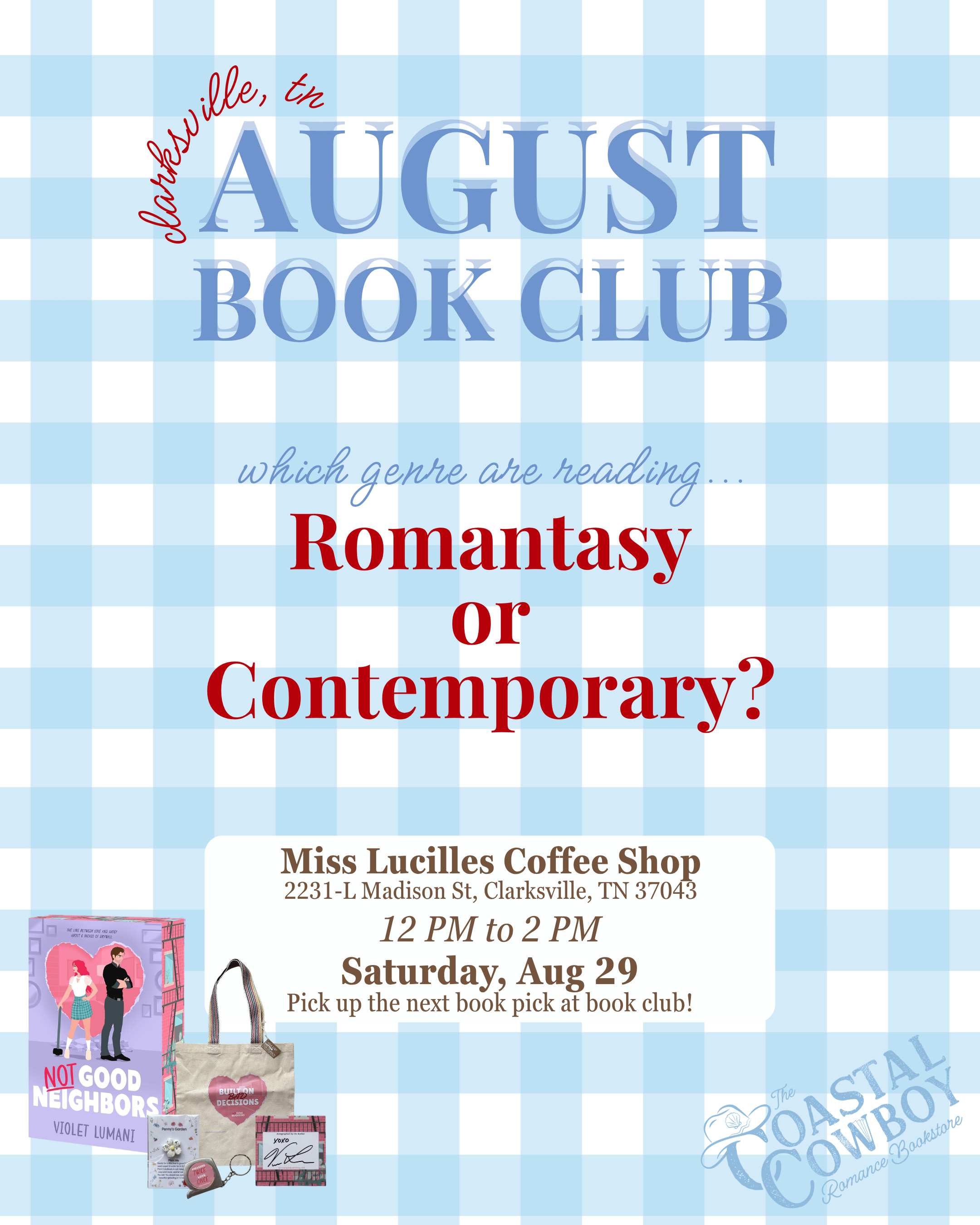 (AUGUST) CLARKSVILLE BOOK CLUB MEETING