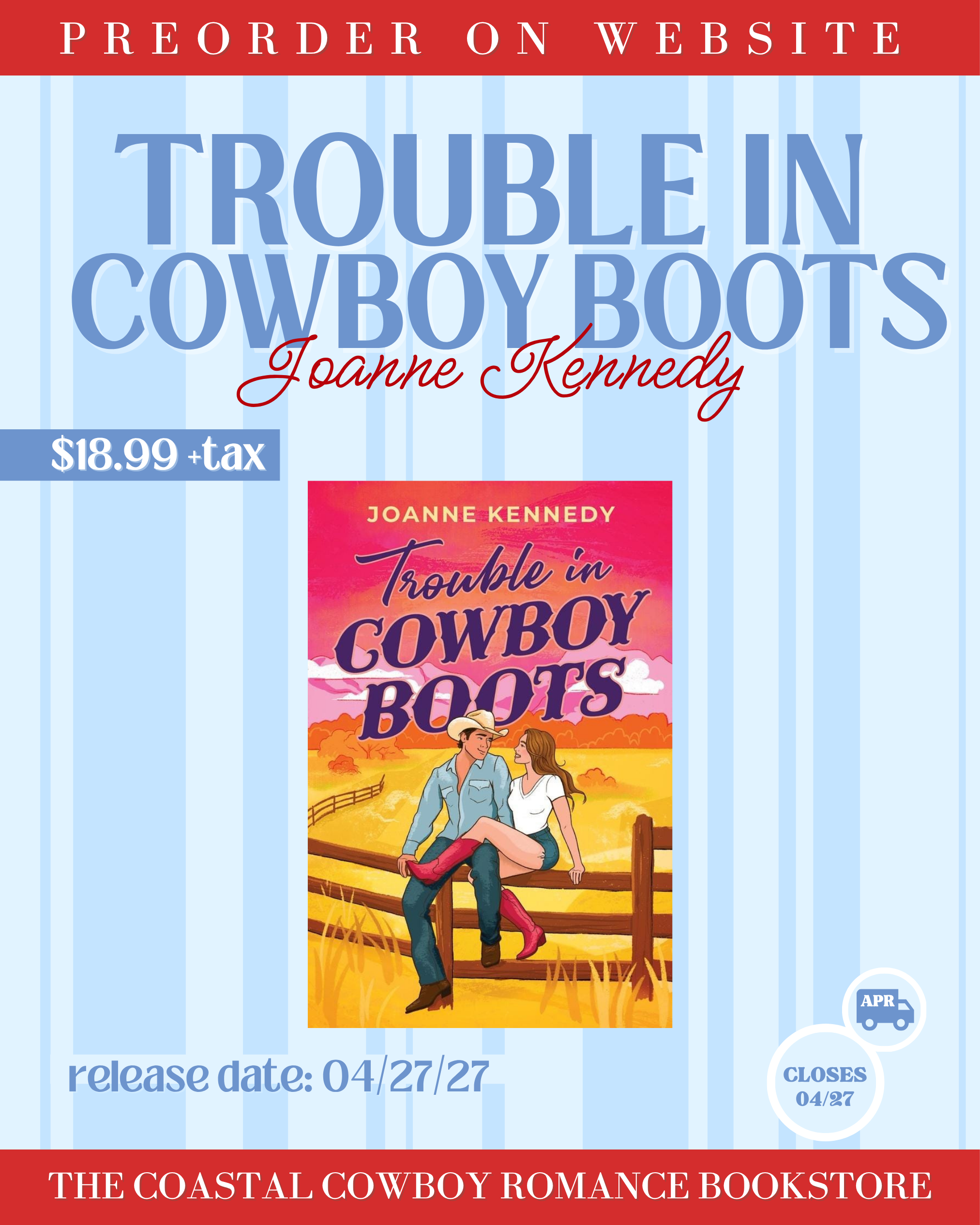 TROUBLE IN COWBOY BOOTS BY JOANNE KENNEDY | PREORDER