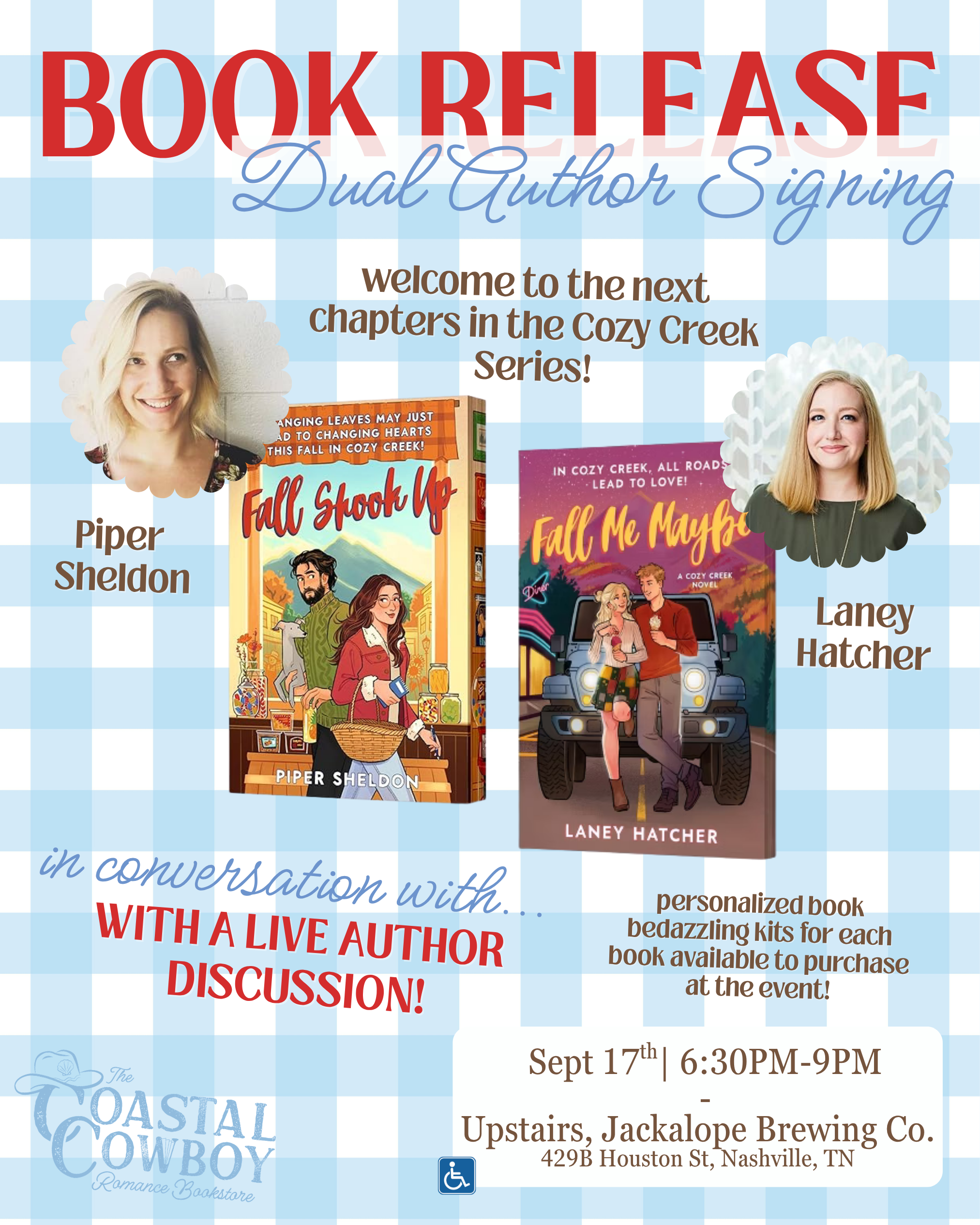 (NO BOOKS) Laney Hatcher & Piper Sheldon Cozy Creek Series Author Signing | Sept 17th
