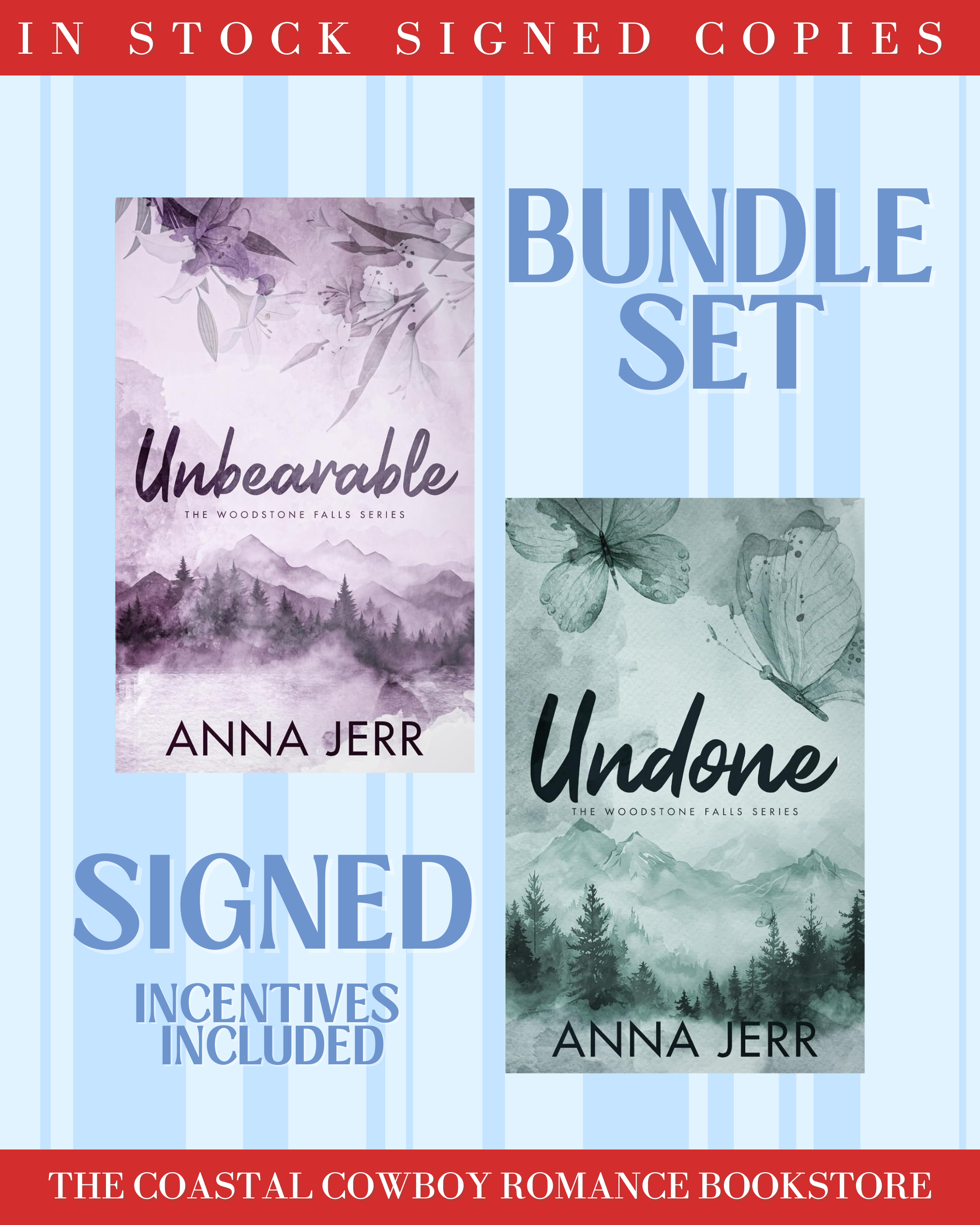 THE WOODSTONE FALLS SERIES BY ANA JERR (FIRST 2 BOOKS) BUNDLE | SIGNED COPIES