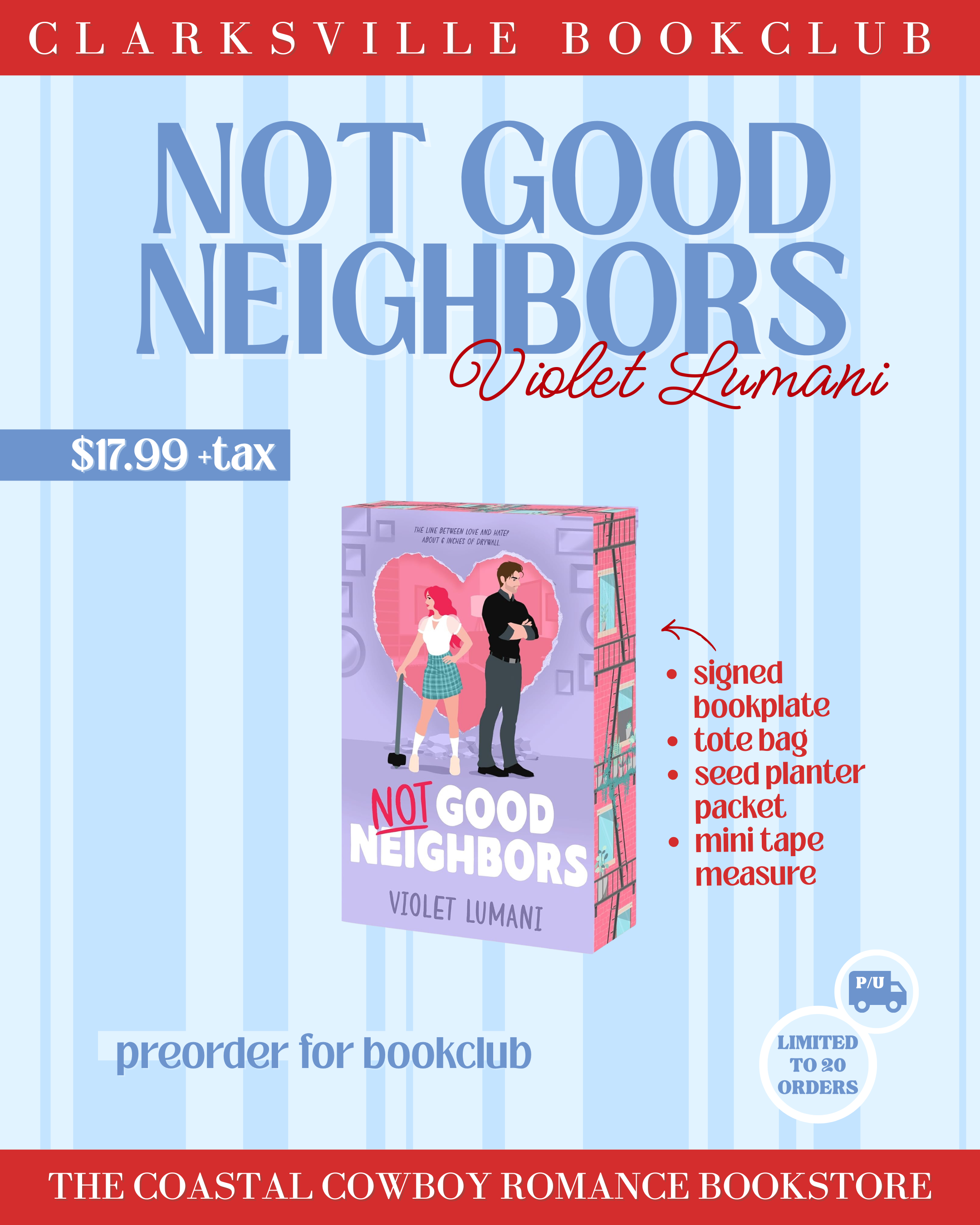 NOT GOOD NEIGHBORS BY VIOLET LUMANI | September Clarksville Book Club Contemporary Preorder