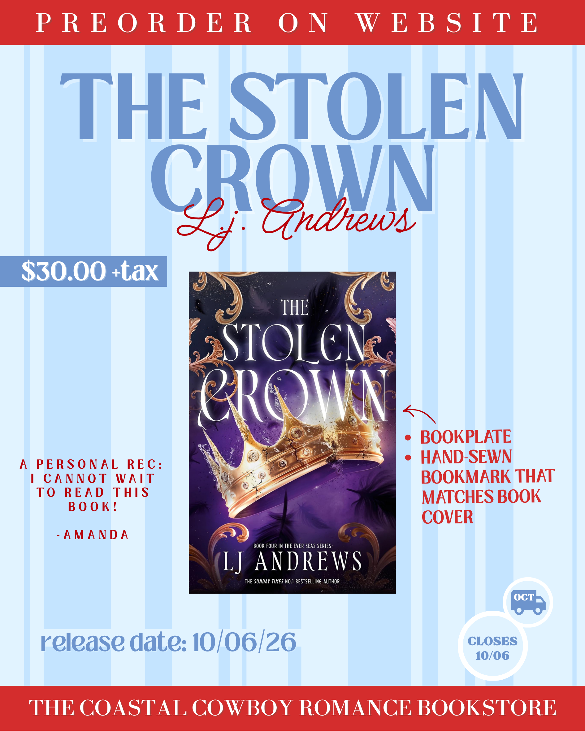 THE STOLEN CROWN BY LJ ANDREWS (THE EVER SEAS, 4) | PREORDER CAMPAIGN