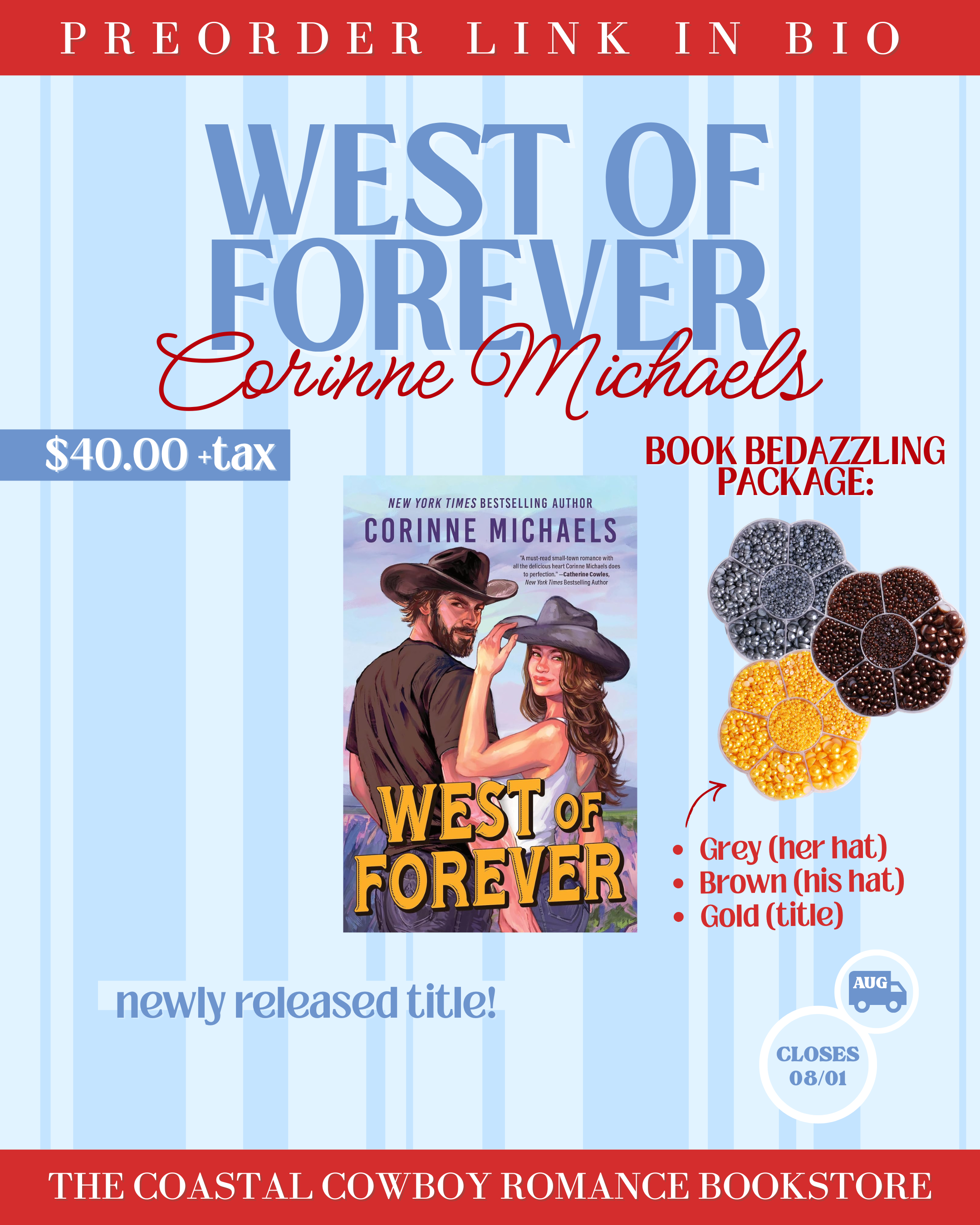 WEST OF FOREVER BY CORINNE MICHAELS | PREORDER WITH PEARL BOOK BEDAZZLING KIT