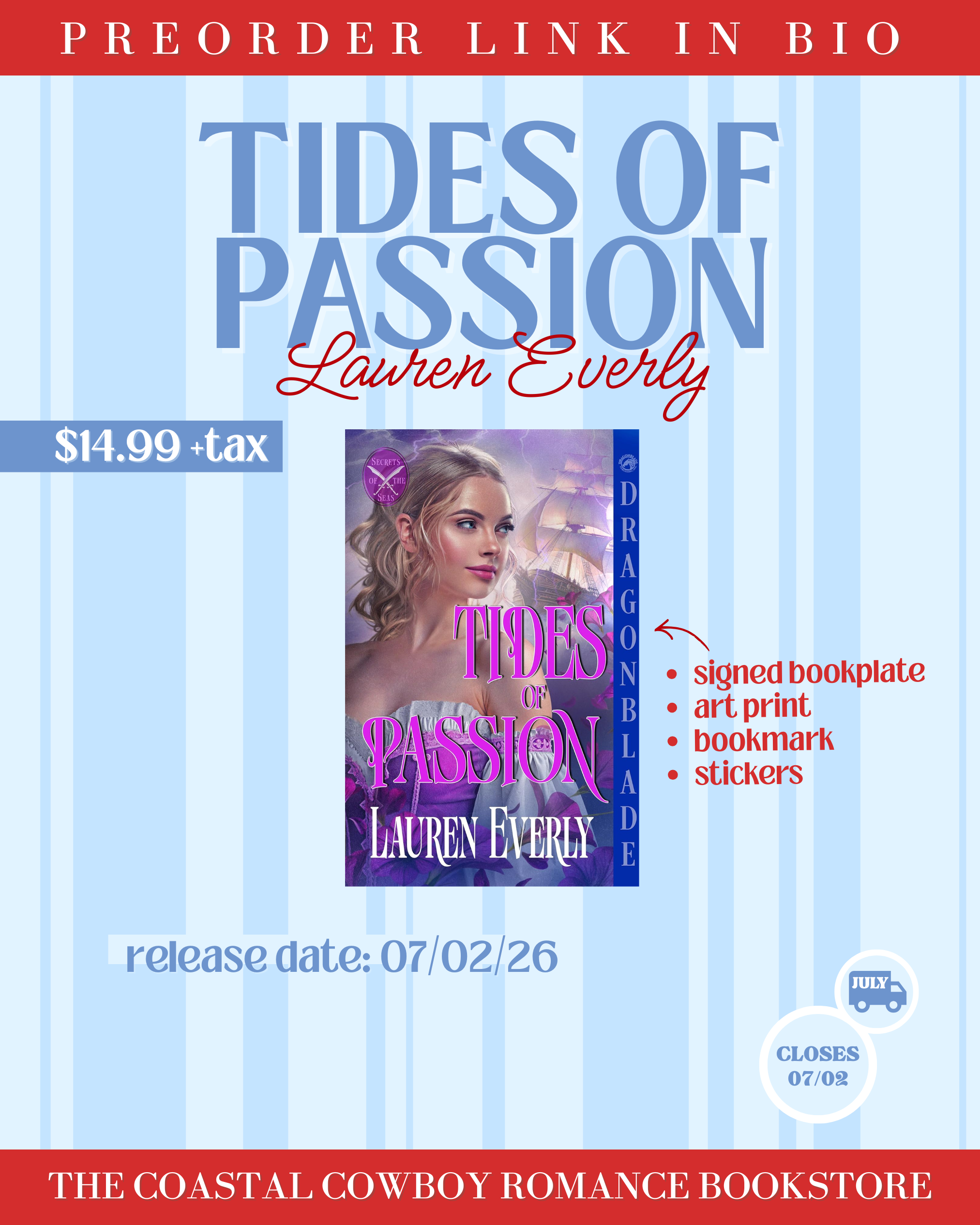 TIDES OF PASSION (SECRETS OF THE SEAS, 3) | PREORDER, SIGNED COPY