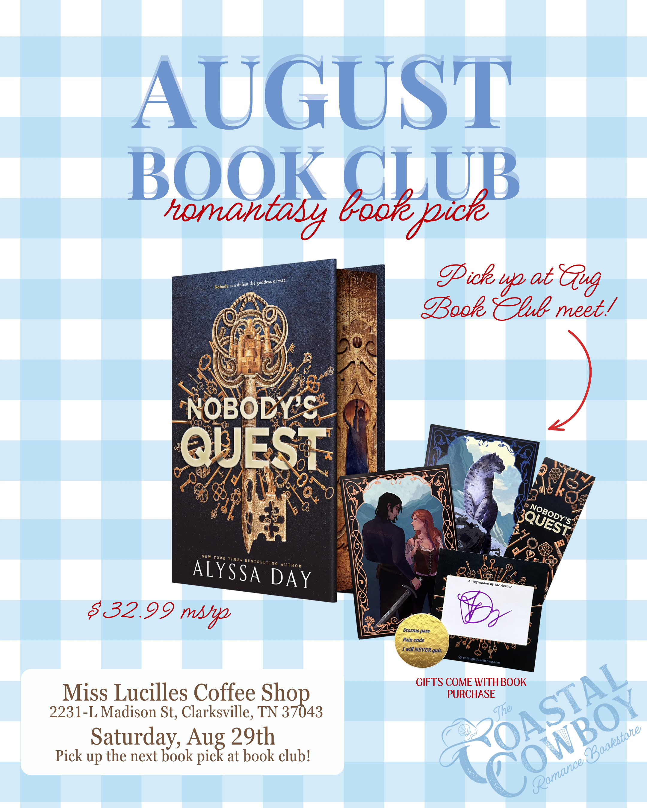 NOBODY'S QUEST BY ALYSSA DAY | August Clarskville Book Club Romantasy Preorder