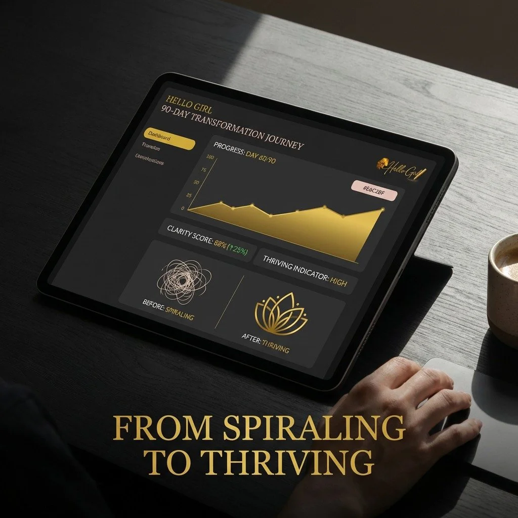 The spiral was honest, but thriving is your truth. Transformation happens when you stop guessing and start tracking your evolution. From noise to 88% clarity&mdash;your 90-day journey starts here. Ready to see your own indicator turn to 'High'?

#Hel