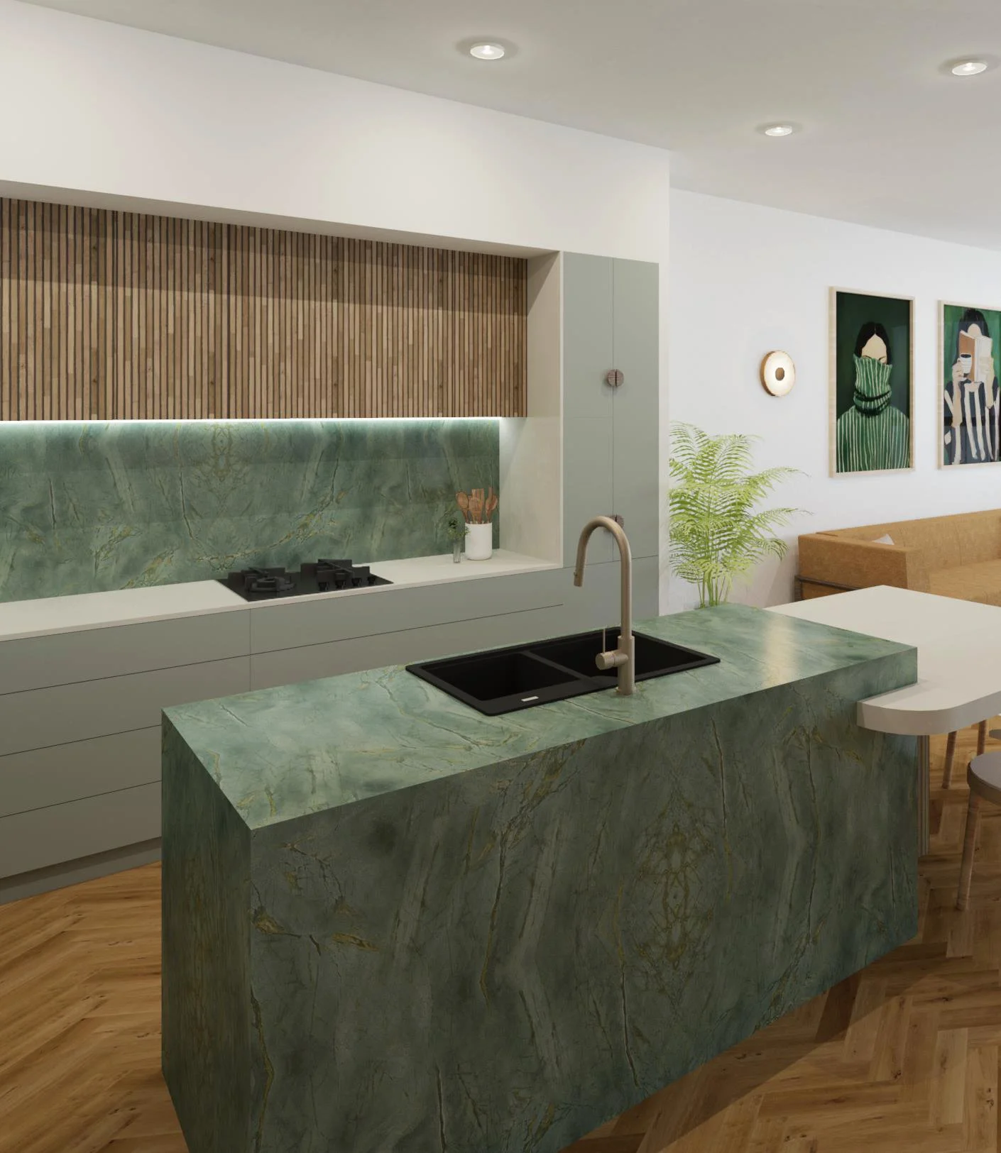 Soul Sanctuary Interior Design | Sunshine Coast to Noosa | Kitchen Render