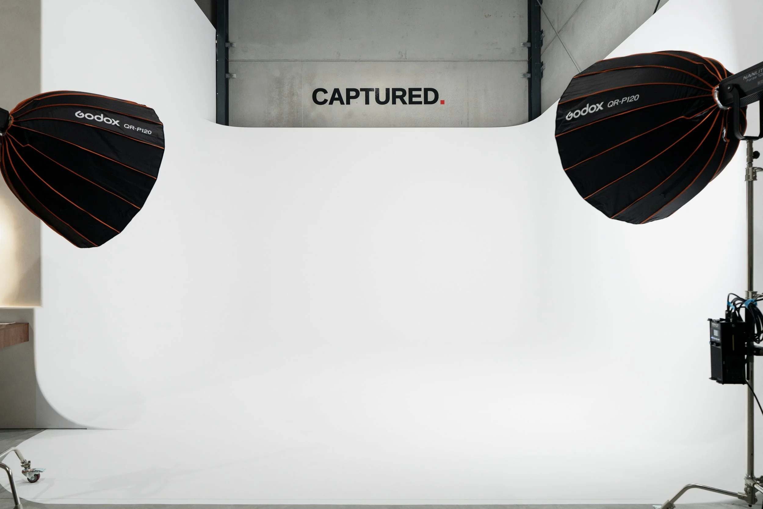 Large, brand new cyclorama wall with seamless edges