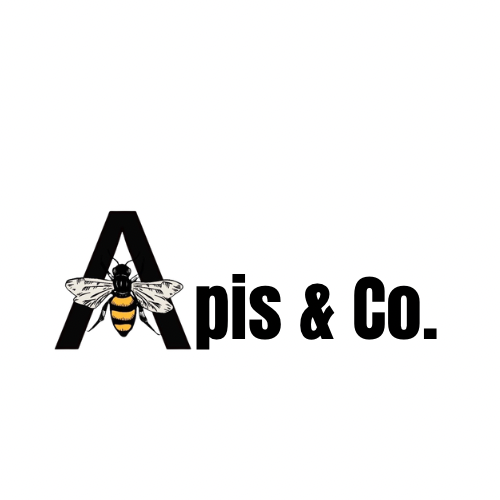 Logo with a bee illustration, stylized 'A' and the text 'pis & Co.'