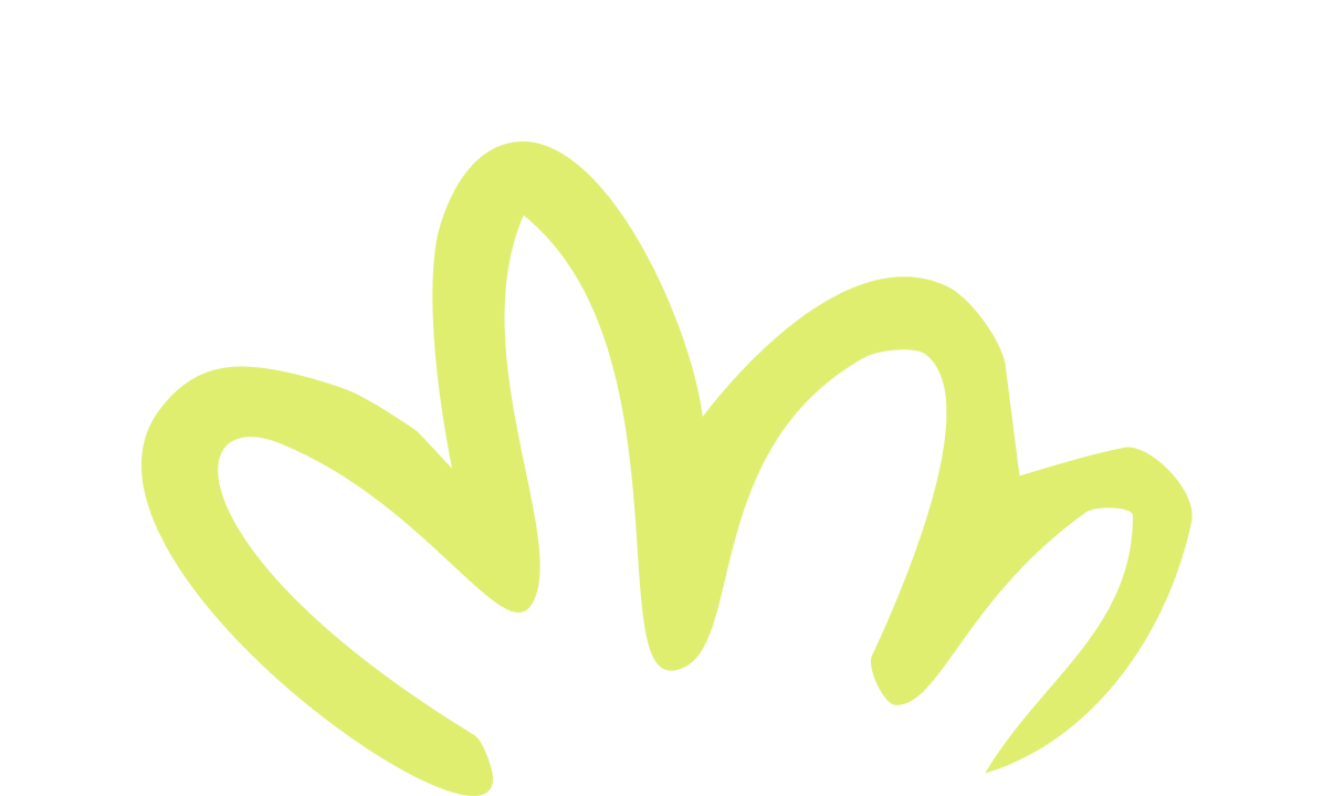 Simple illustration of a yellow-green, stylized plant with four leaves on a black background.