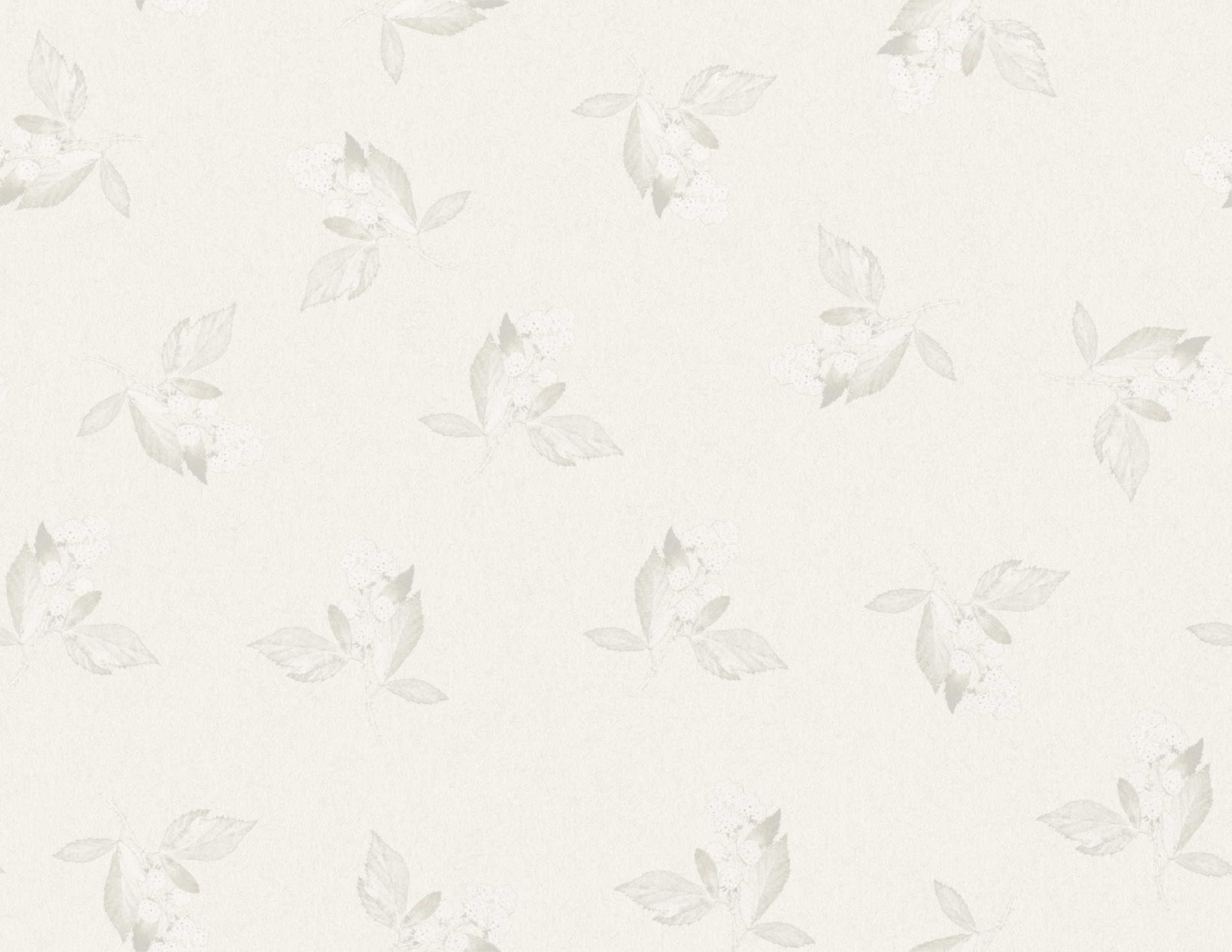 A light-colored wallpaper with a subtle pattern of leaves and small flowers.