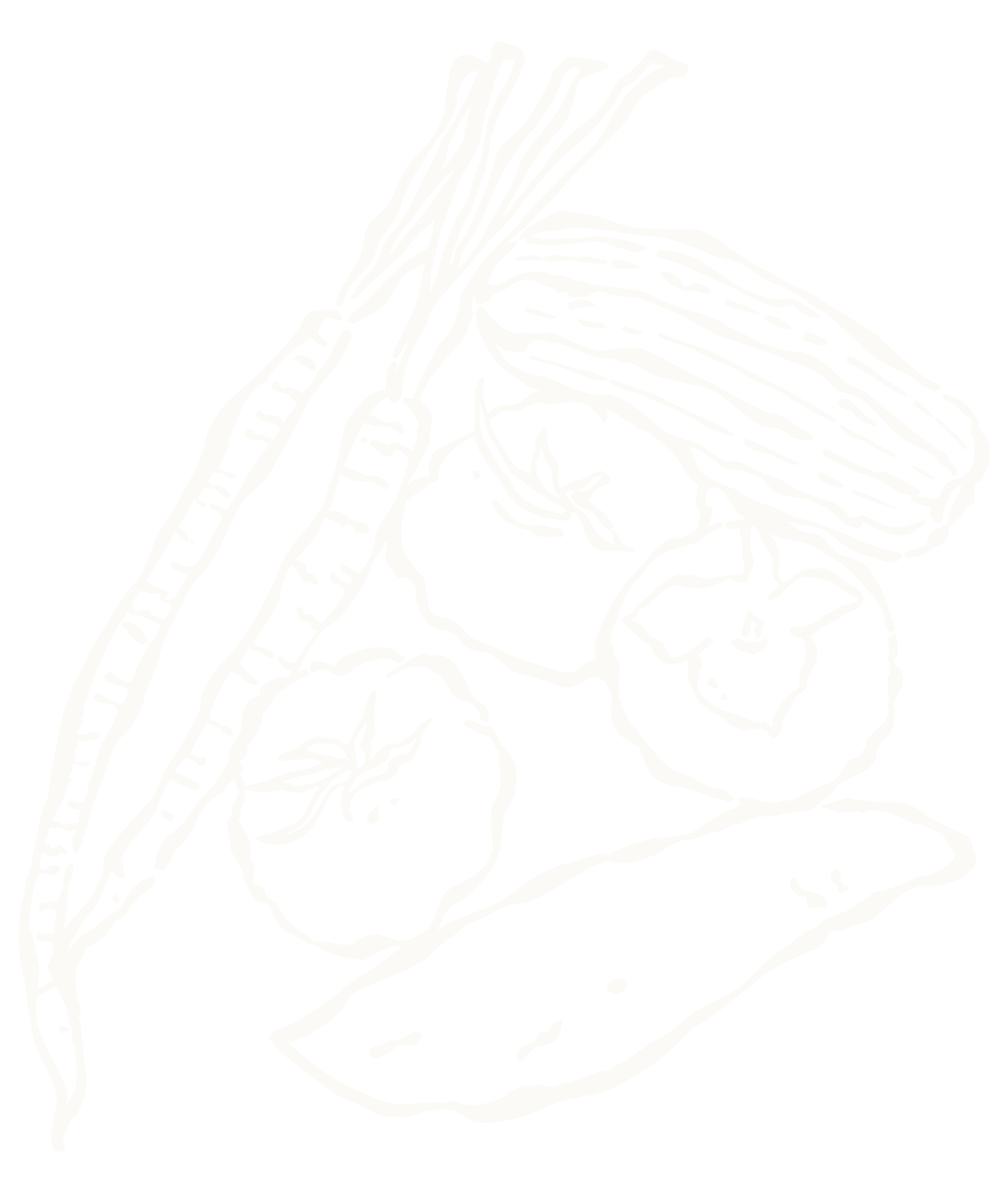 Black and white line drawing of fresh vegetables including a cucumber, two cherry tomatoes with leaves, a long chili pepper, and a slice of turmeric root.