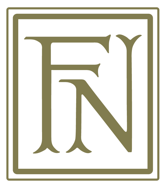 An ornate logo featuring the letters 'N' and 'R' in a stylized, serif font, enclosed within a decorative rectangular border.