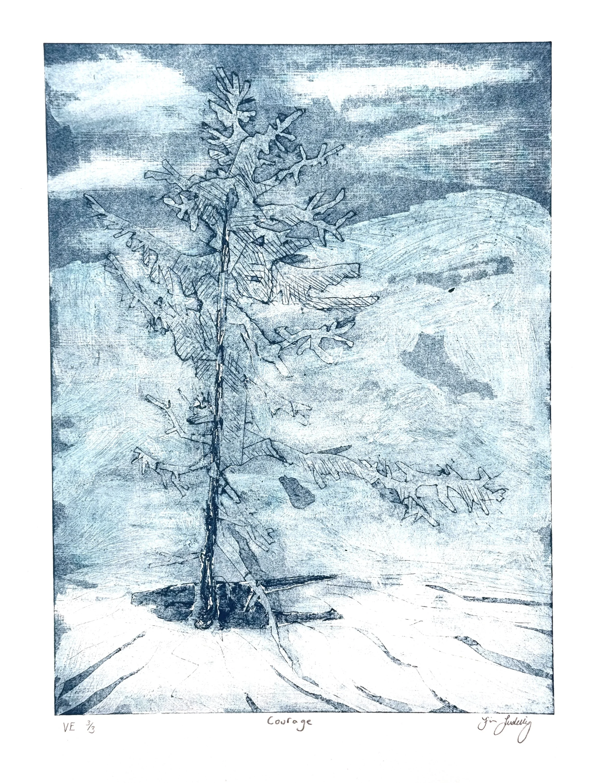 Courage, Colograph Varied Edition, 9*12