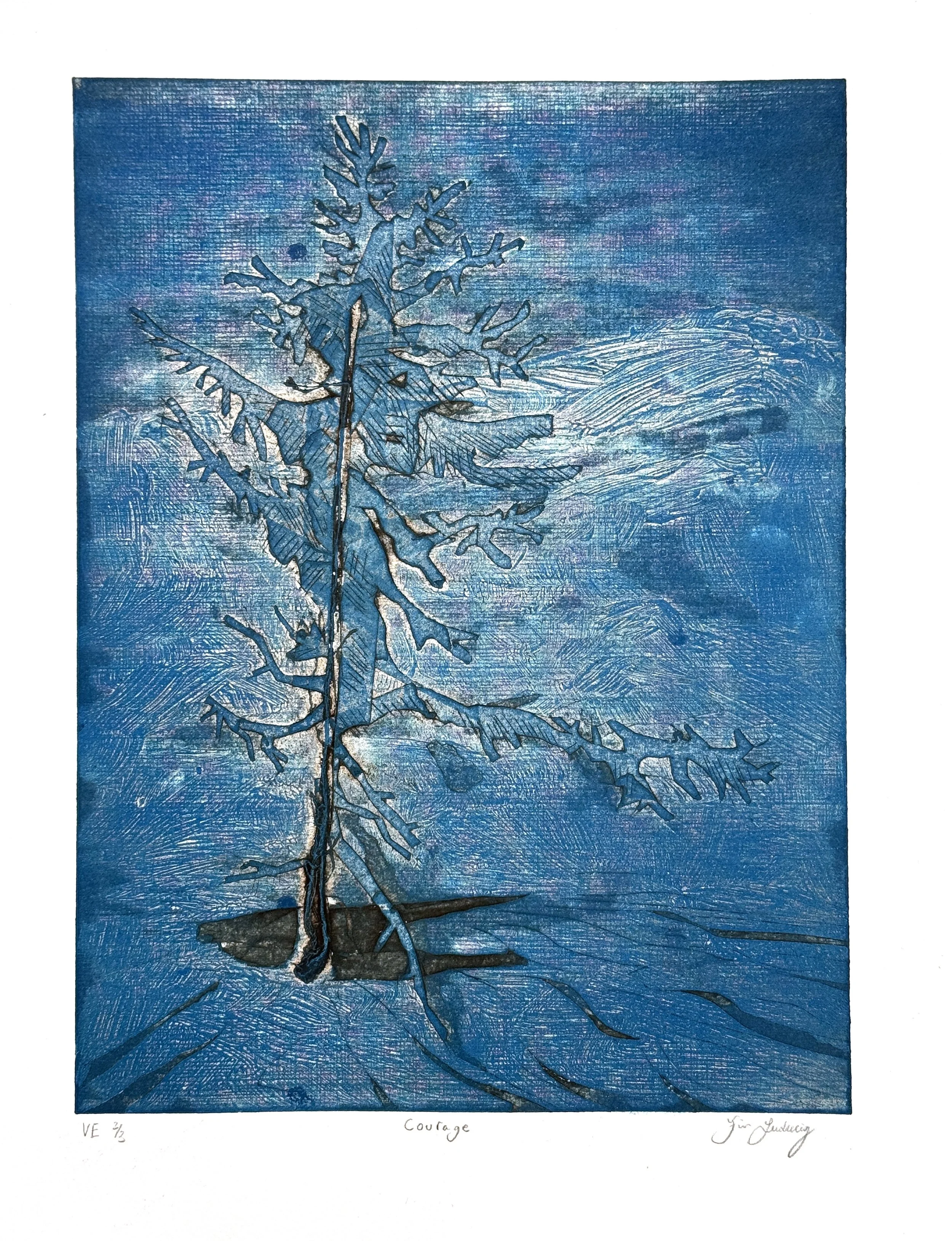 Courage, Collograph, 9*12