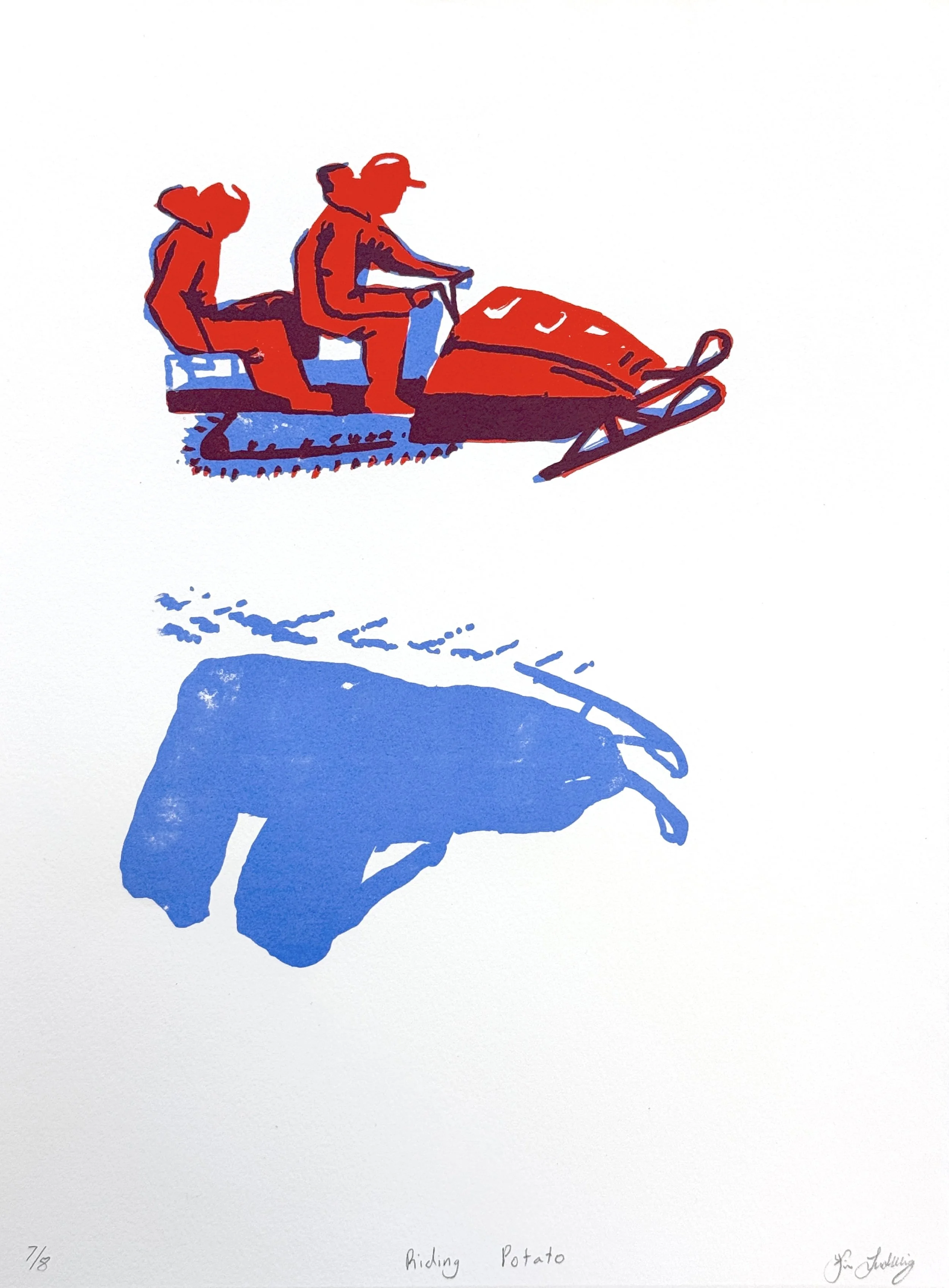 Riding Potatoe, Screen Print, 12*18