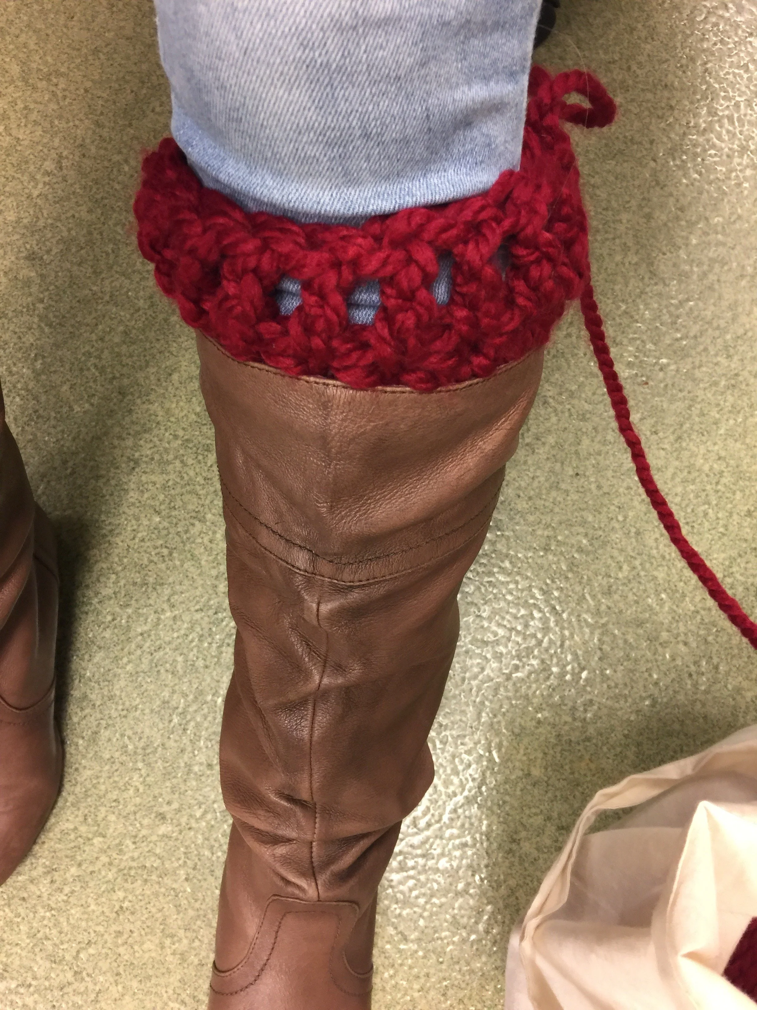 Tried freehanding boot cuffs - it was not so good. I gave up haha