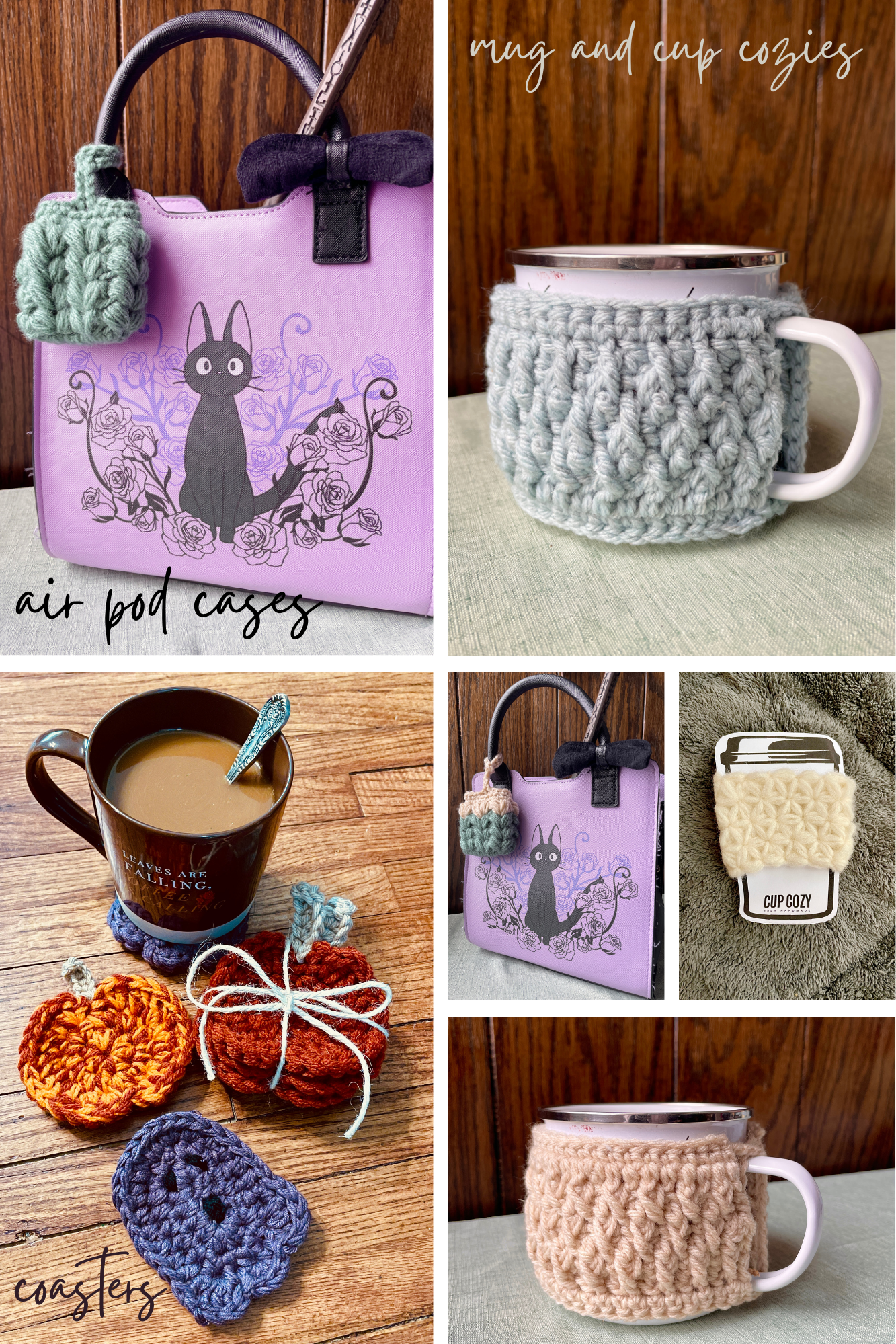 Cozies, coasters and more