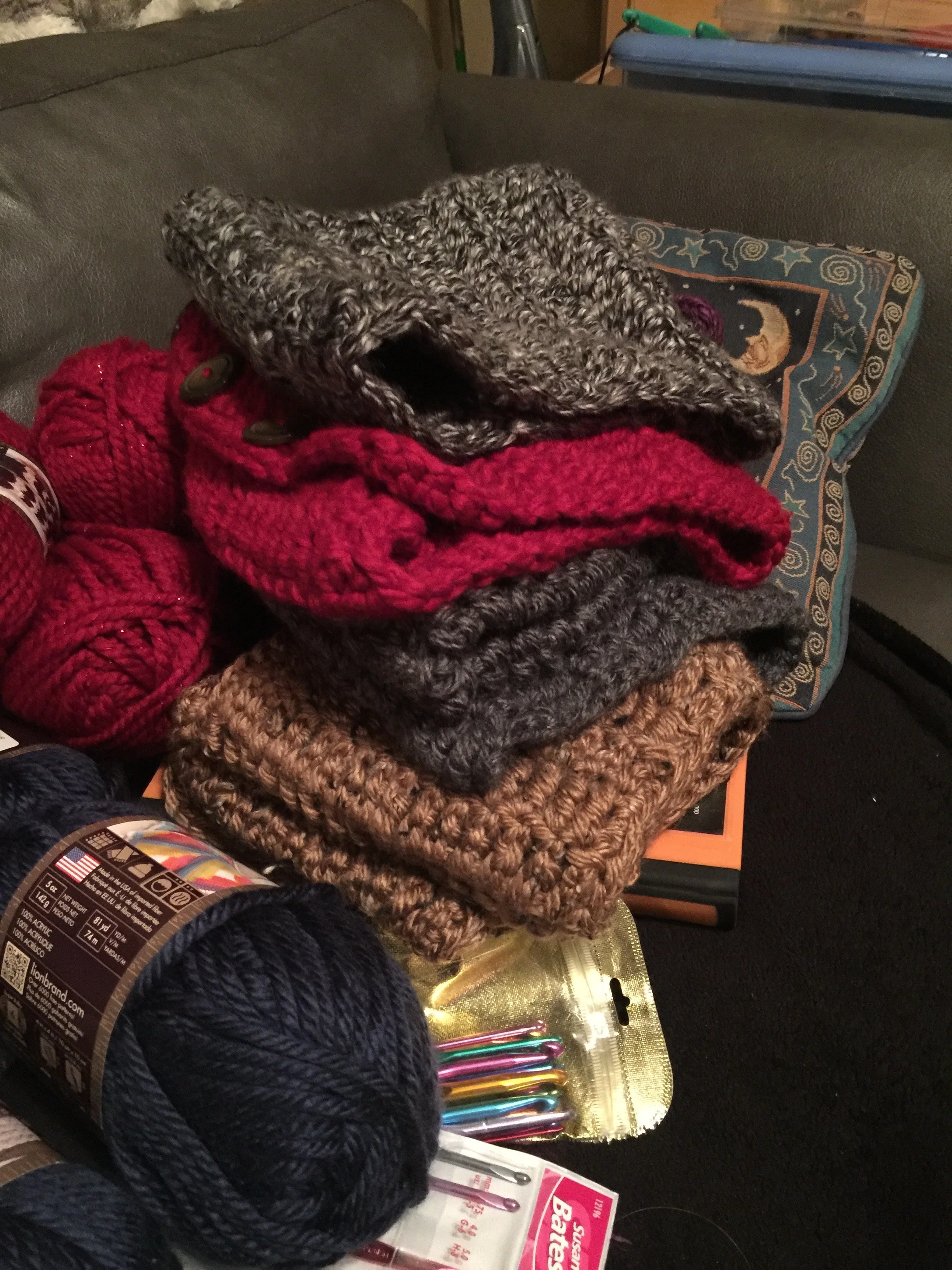 the pile of Christmas gifts I was making for the first time. Everyone still uses them. 