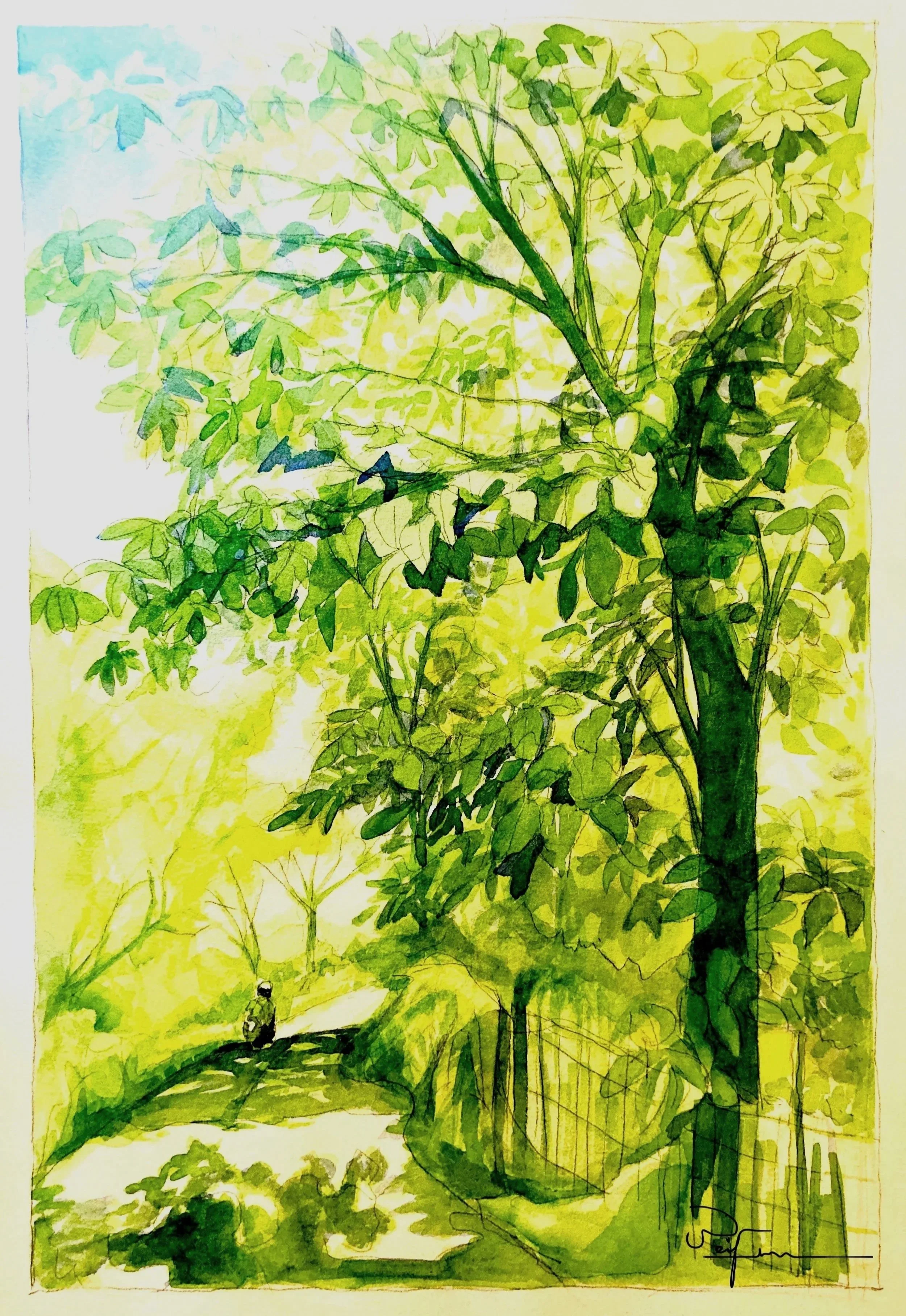 Motocycle ride in green
Watercolor en paper
34x50cm
2025