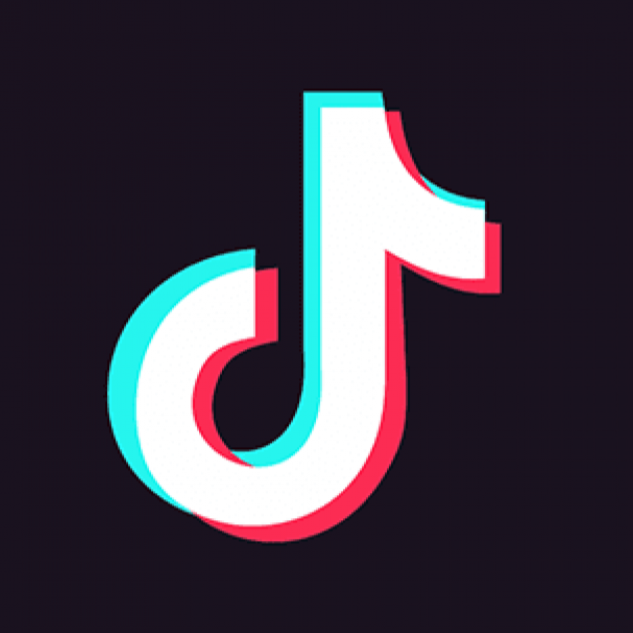 TikTok logo with a black background.