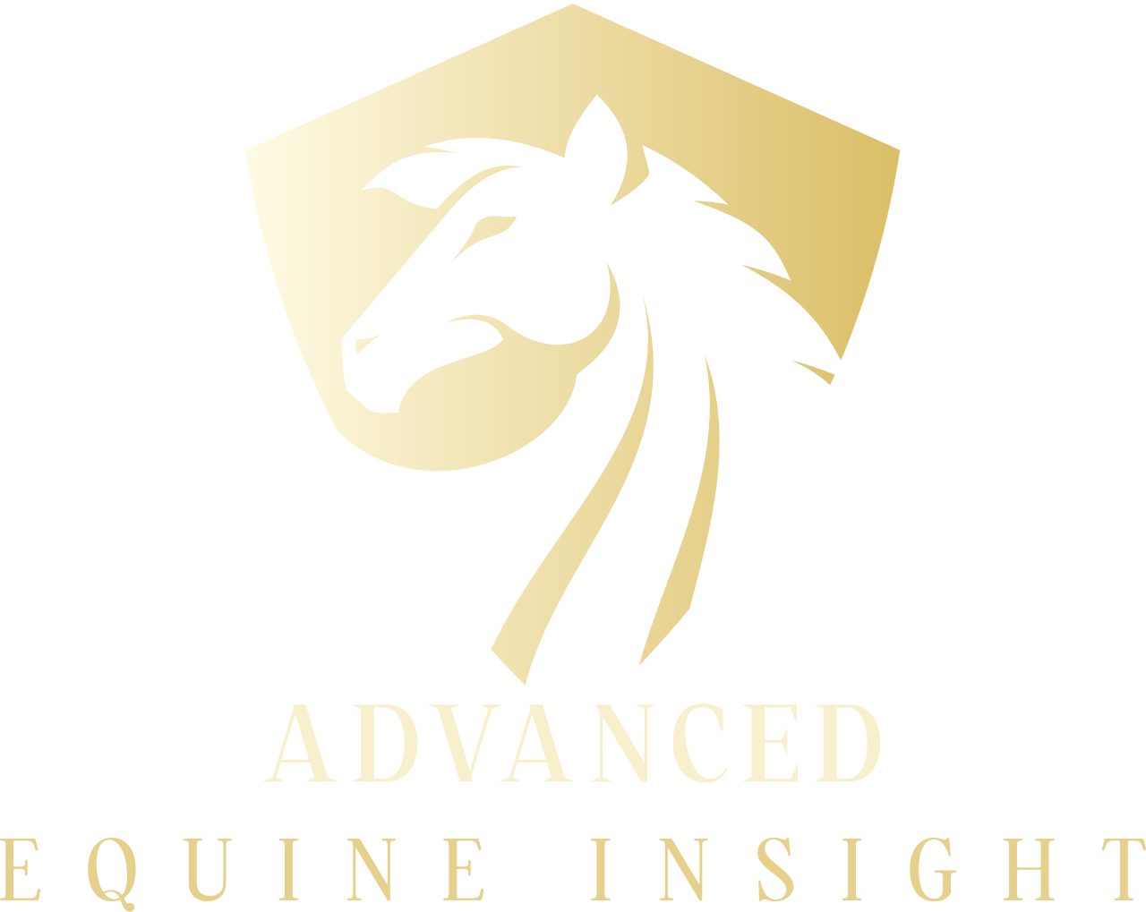 Advanced Equine Insight Logo with Horse Head and Name of Company