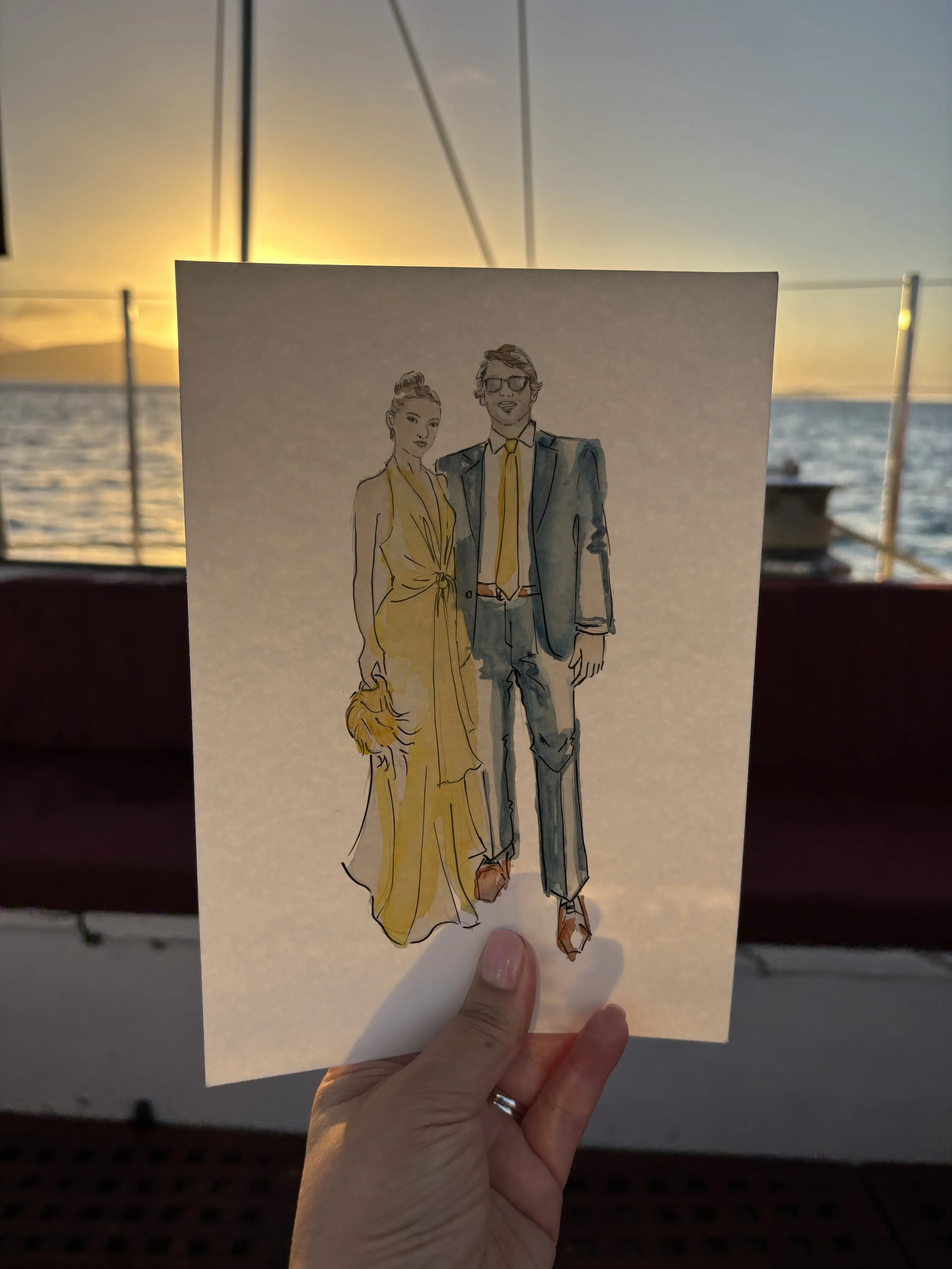 Full-outfit guest portrait created in a fashion-led style for a live brand activation.