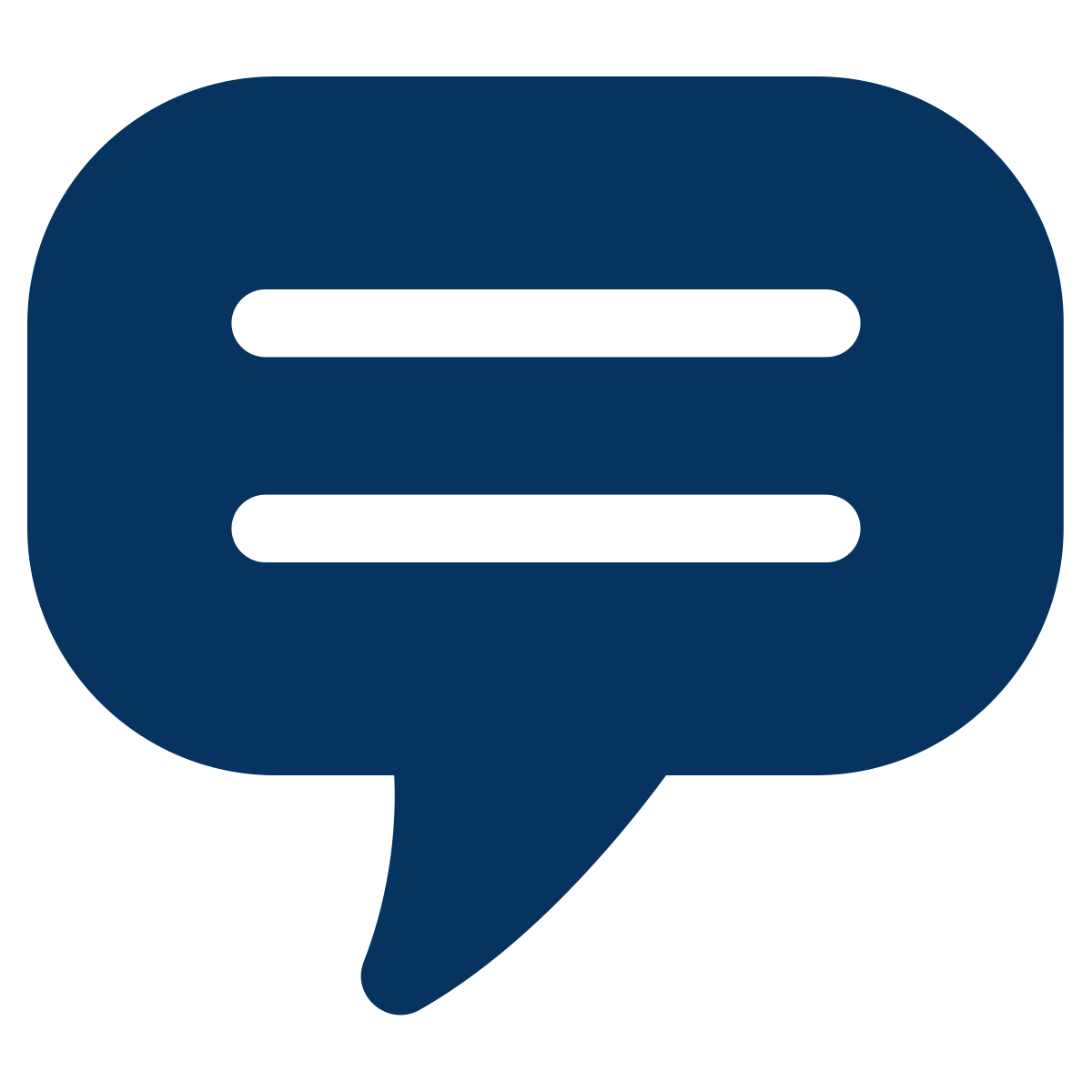 Speech bubble icon with three horizontal lines indicating communication or conversation.