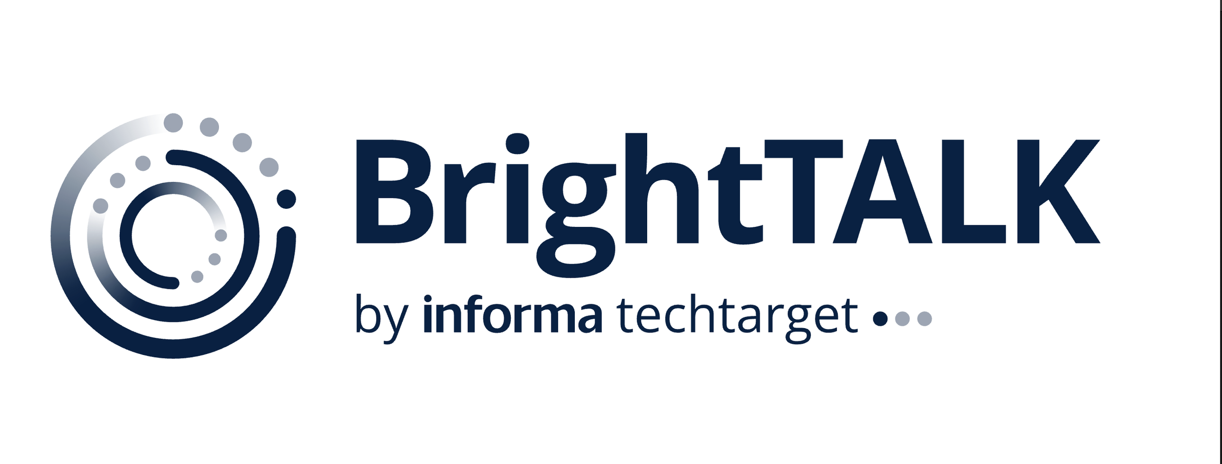 BrightTALK logo with circular graphic and text that reads 'BrightTALK by informa techtarget'.