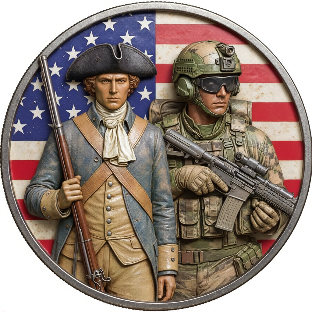 Pre-Order 5 Oz .999 Fine Silver-Plated Colorized Copper Round Soldier