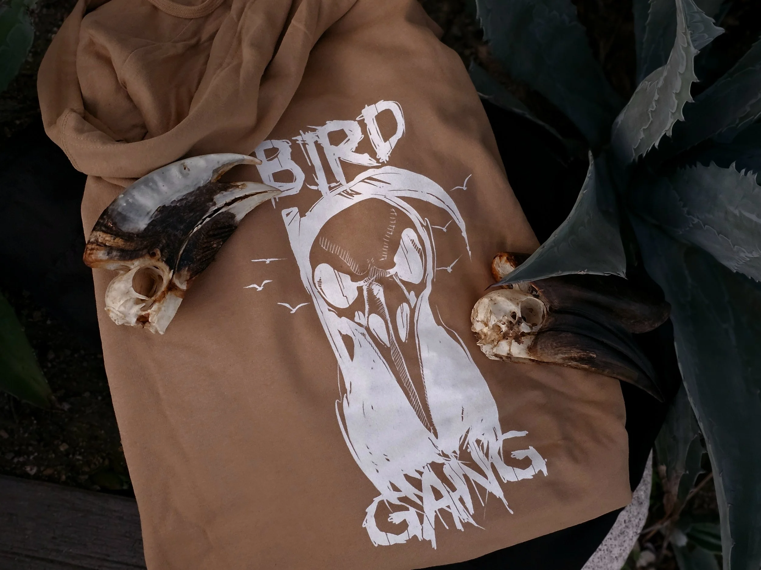 Bird Gang Hoodie-TAN